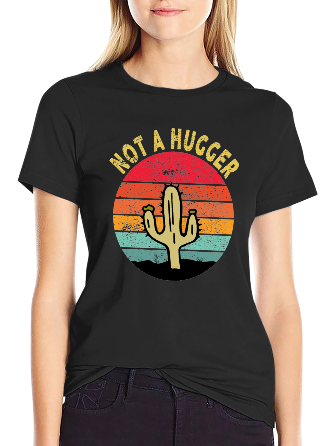 Not A Hugger Cactus Graphic T-Shirt - Unisex