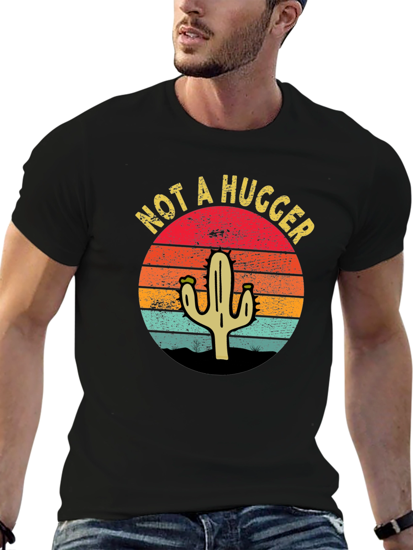 Not A Hugger Cactus Graphic T-Shirt - Unisex