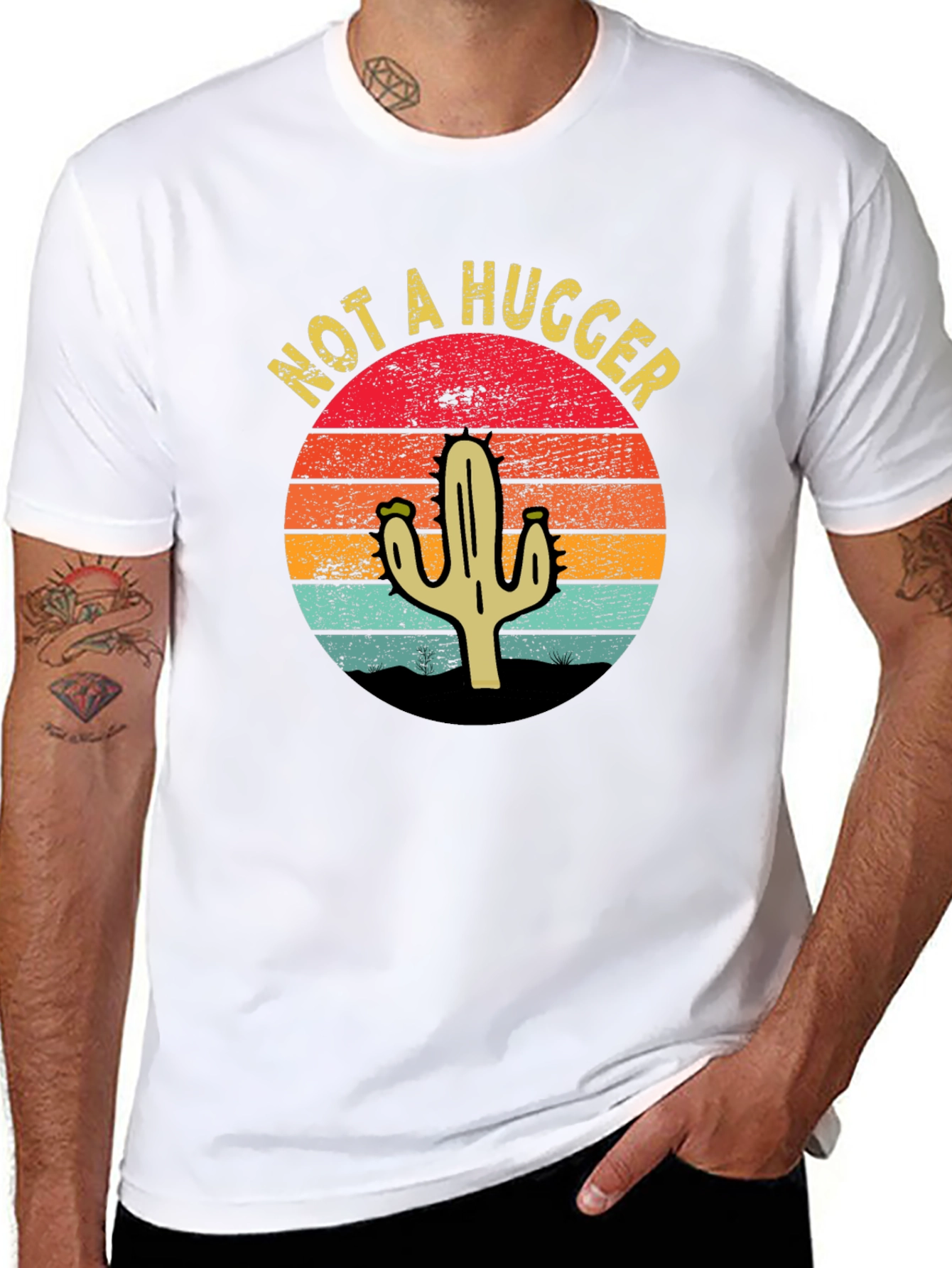 Not A Hugger Cactus Graphic T-Shirt - Unisex