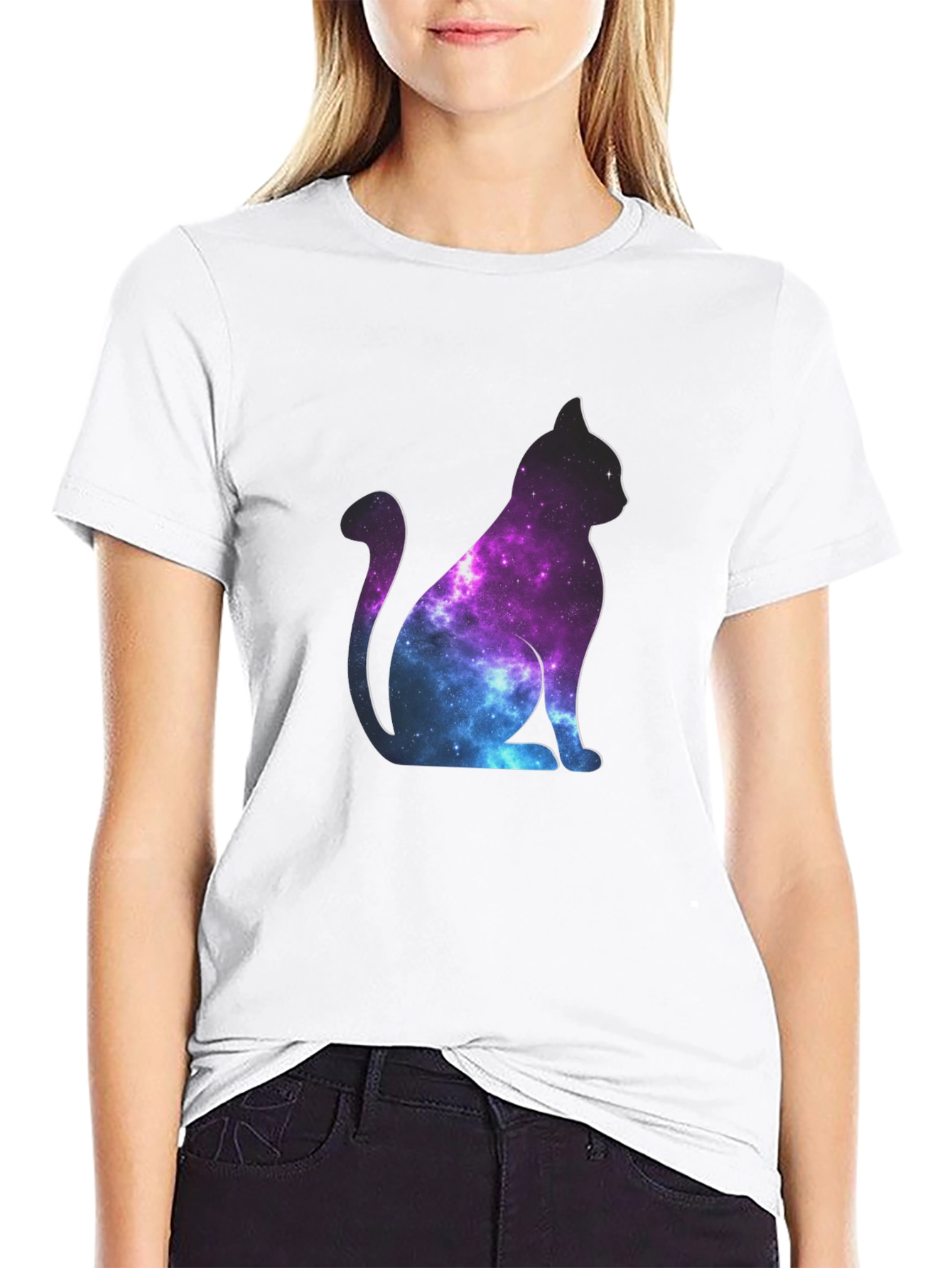 Galaxy Cat T-Shirt - Cosmic Feline Tee