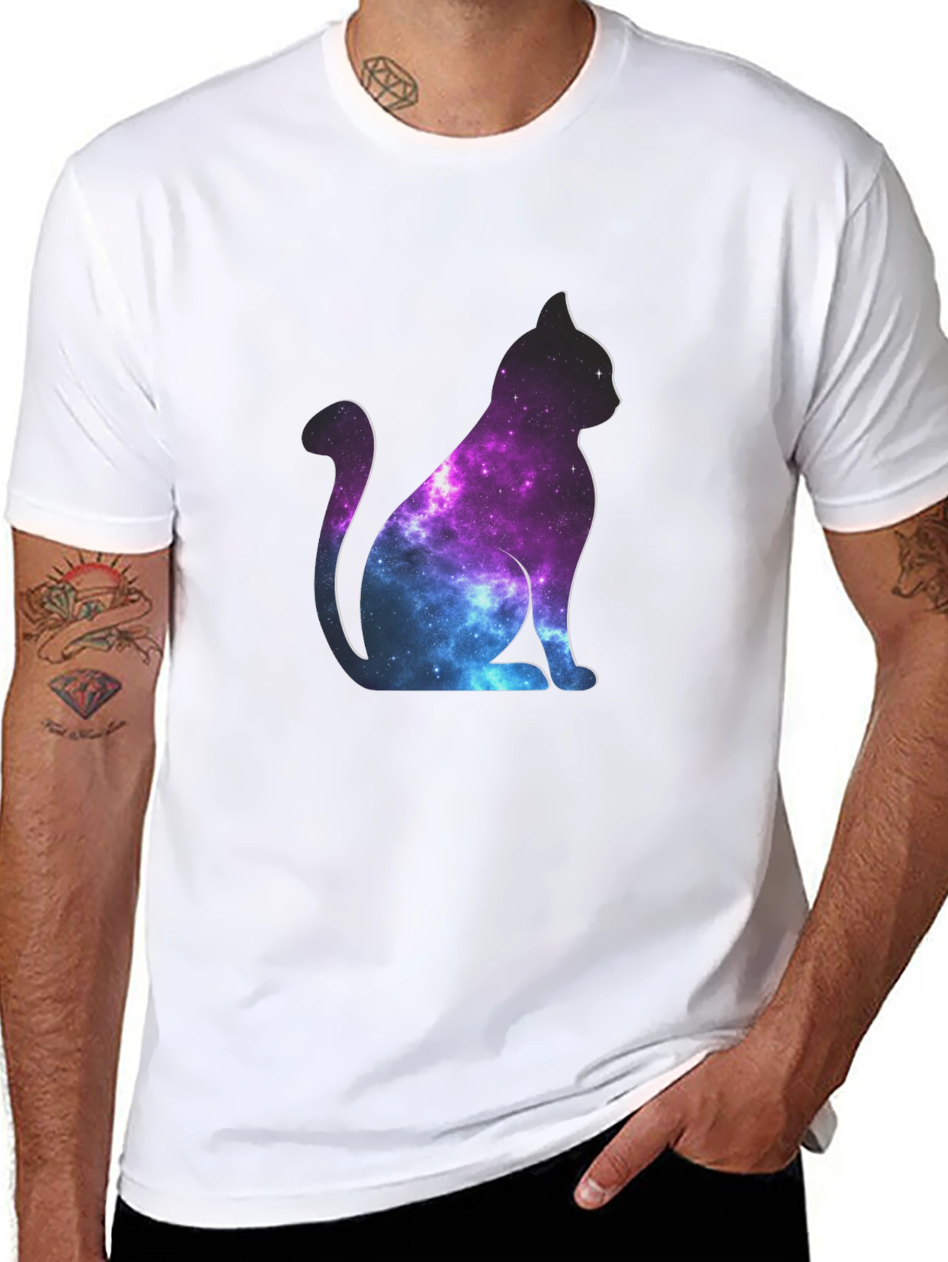 Galaxy Cat T-Shirt - Cosmic Feline Tee