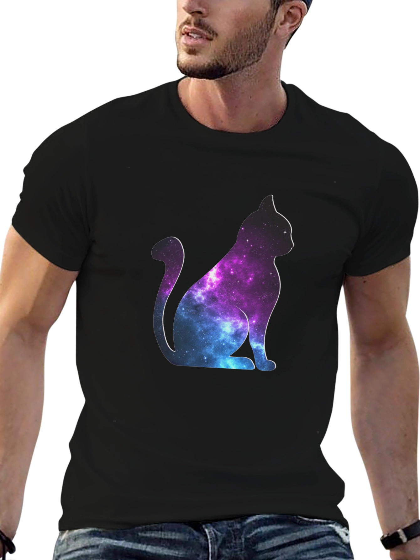 Galaxy Cat T-Shirt - Cosmic Feline Tee