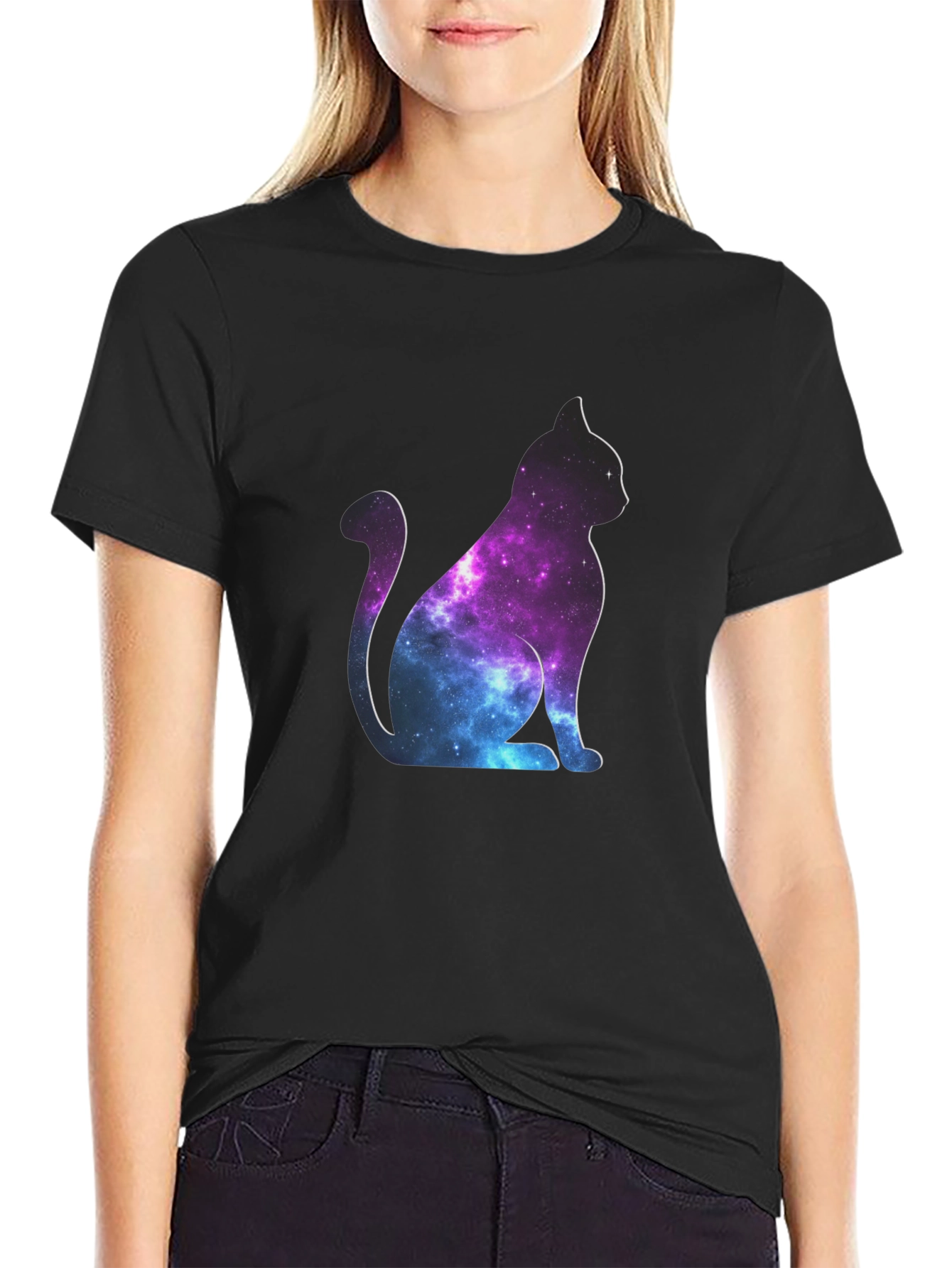 Galaxy Cat T-Shirt - Cosmic Feline Tee