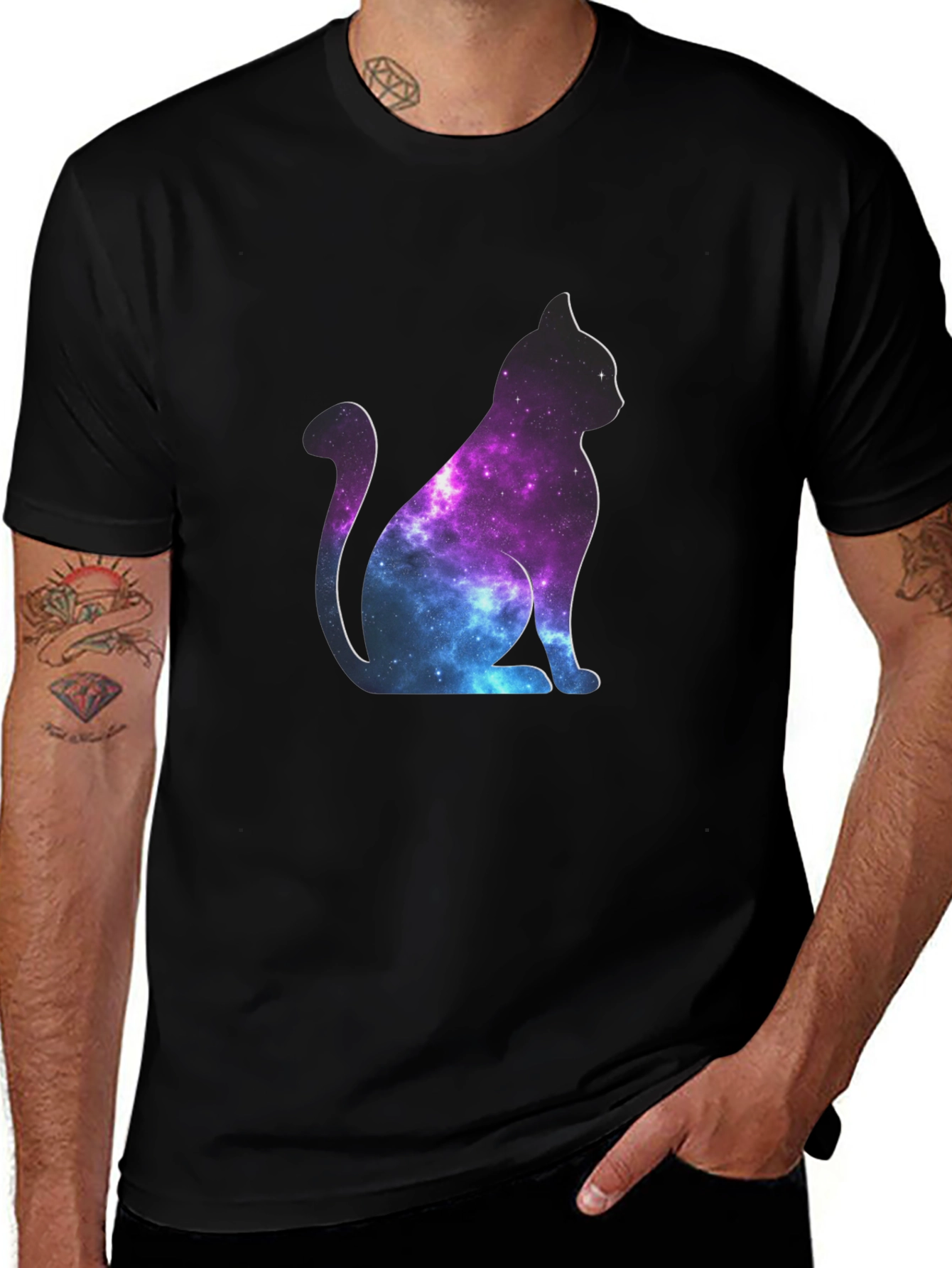Galaxy Cat T-Shirt - Cosmic Feline Tee