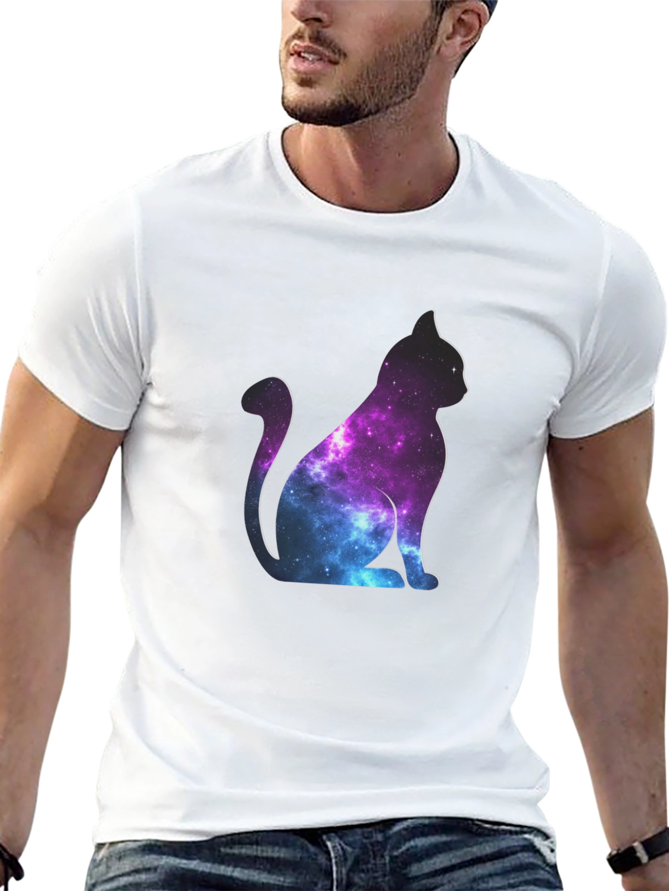 Galaxy Cat T-Shirt - Cosmic Feline Tee