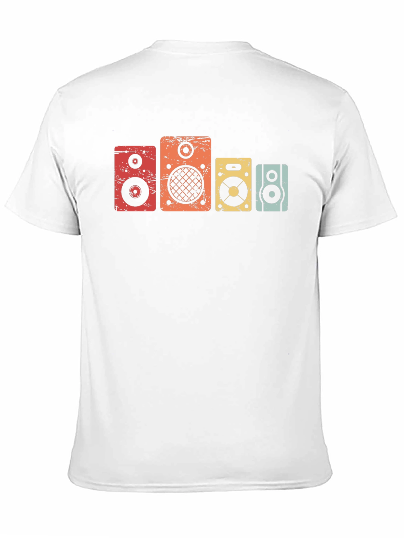 Retro Speaker Graphic Tee - Black Cotton T-Shirt