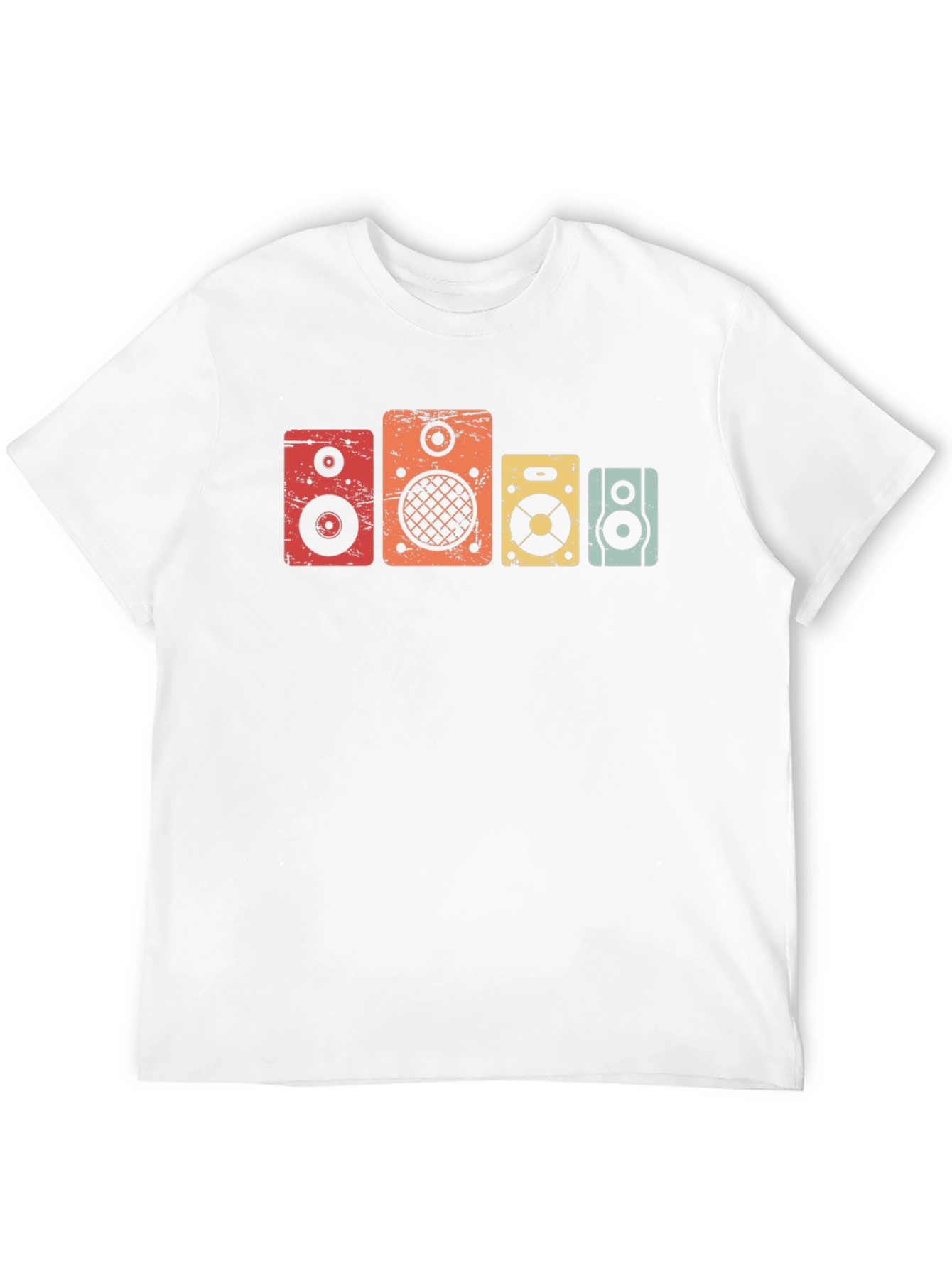 Retro Speaker Graphic Tee - Black Cotton T-Shirt