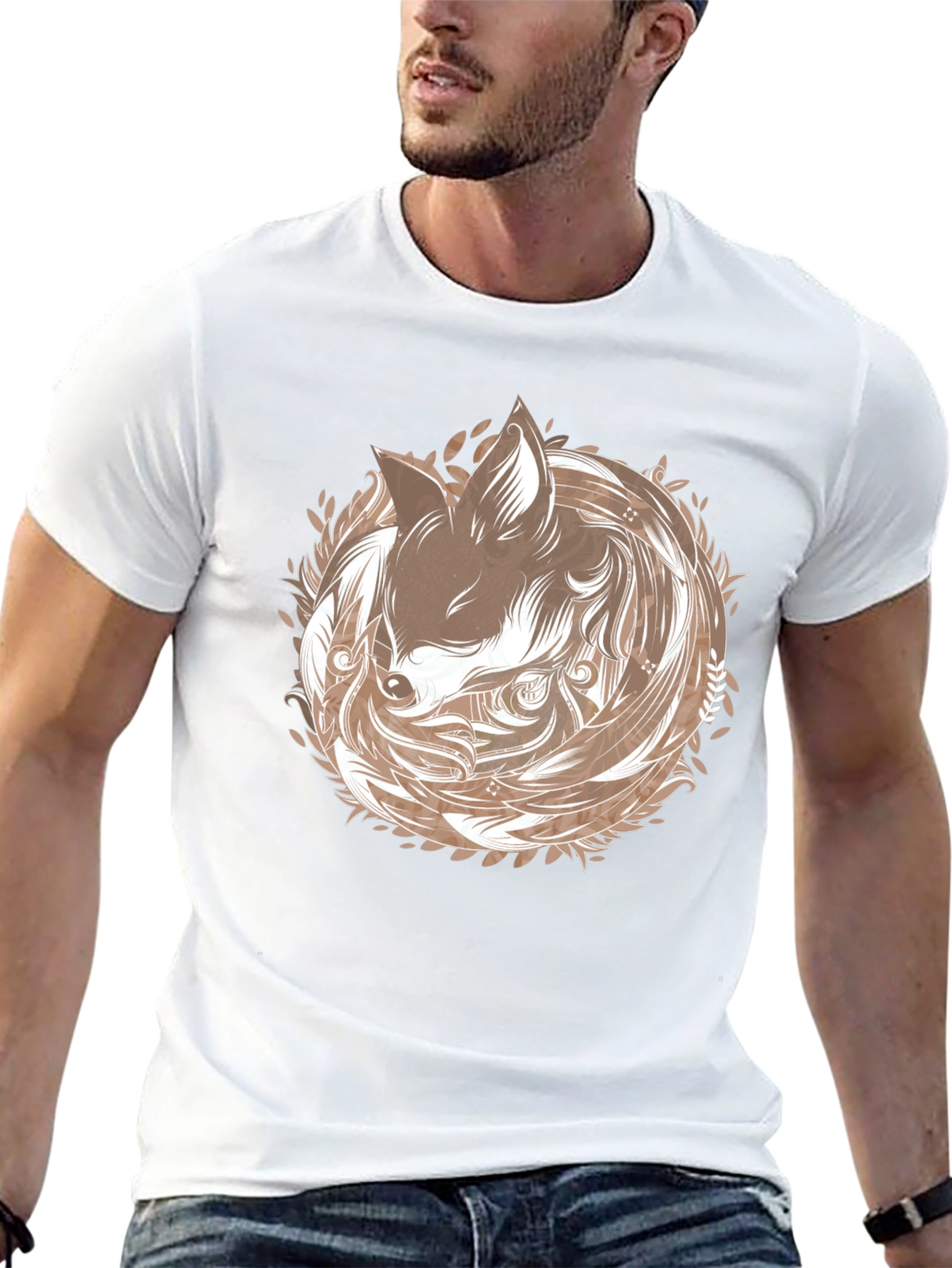 Fox Circle Graphic T-Shirt - Stylish & Unique