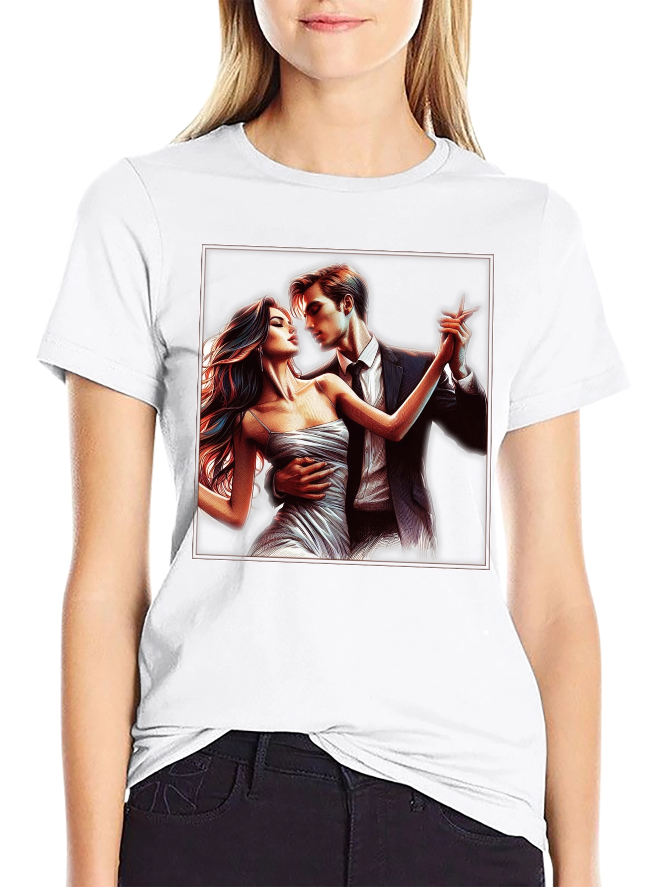 Tango Dance Graphic Tee - Stylish Black T-Shirt