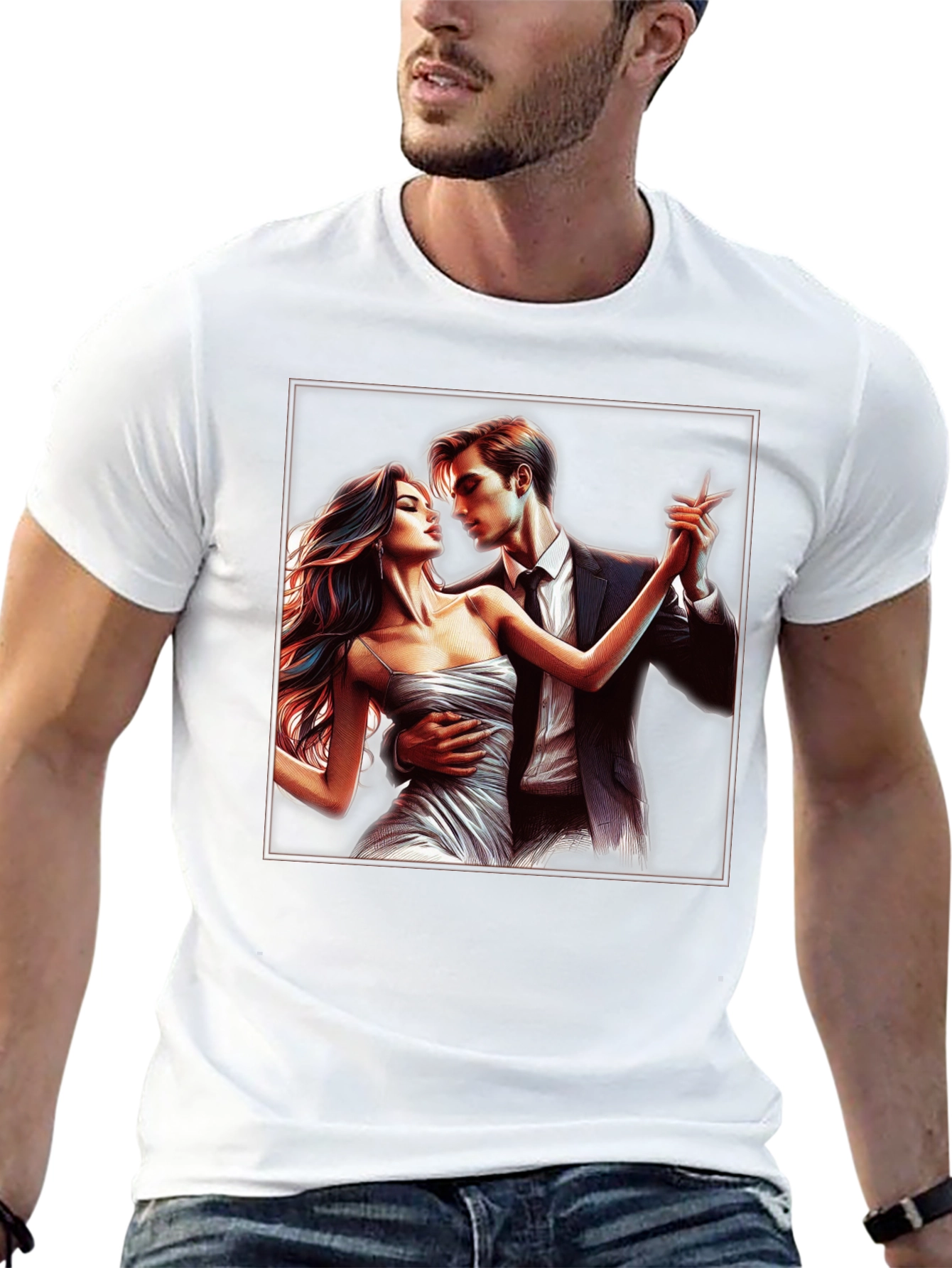 Tango Dance Graphic Tee - Stylish Black T-Shirt