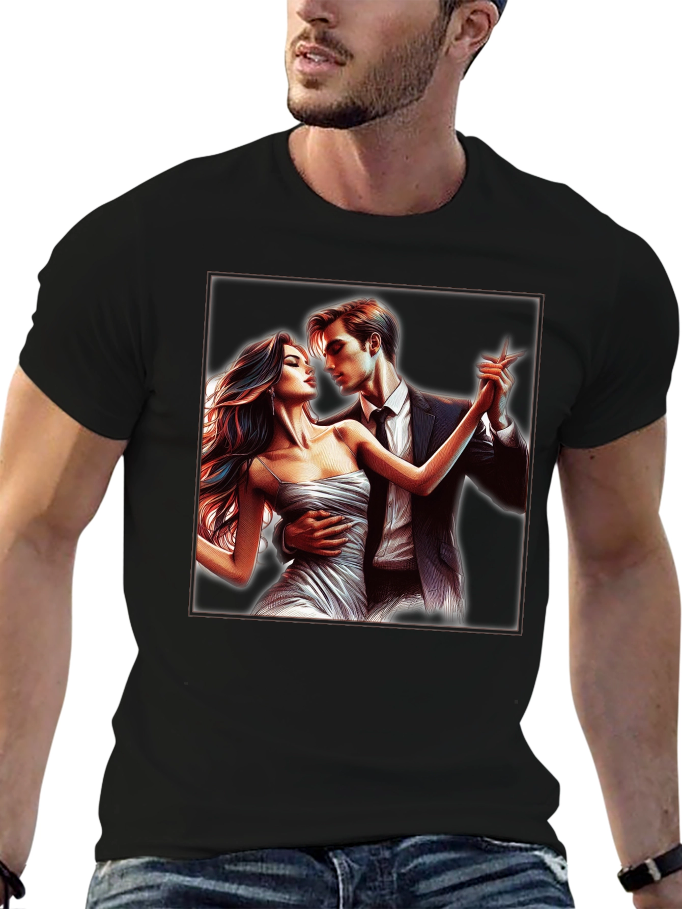 Tango Dance Graphic Tee - Stylish Black T-Shirt