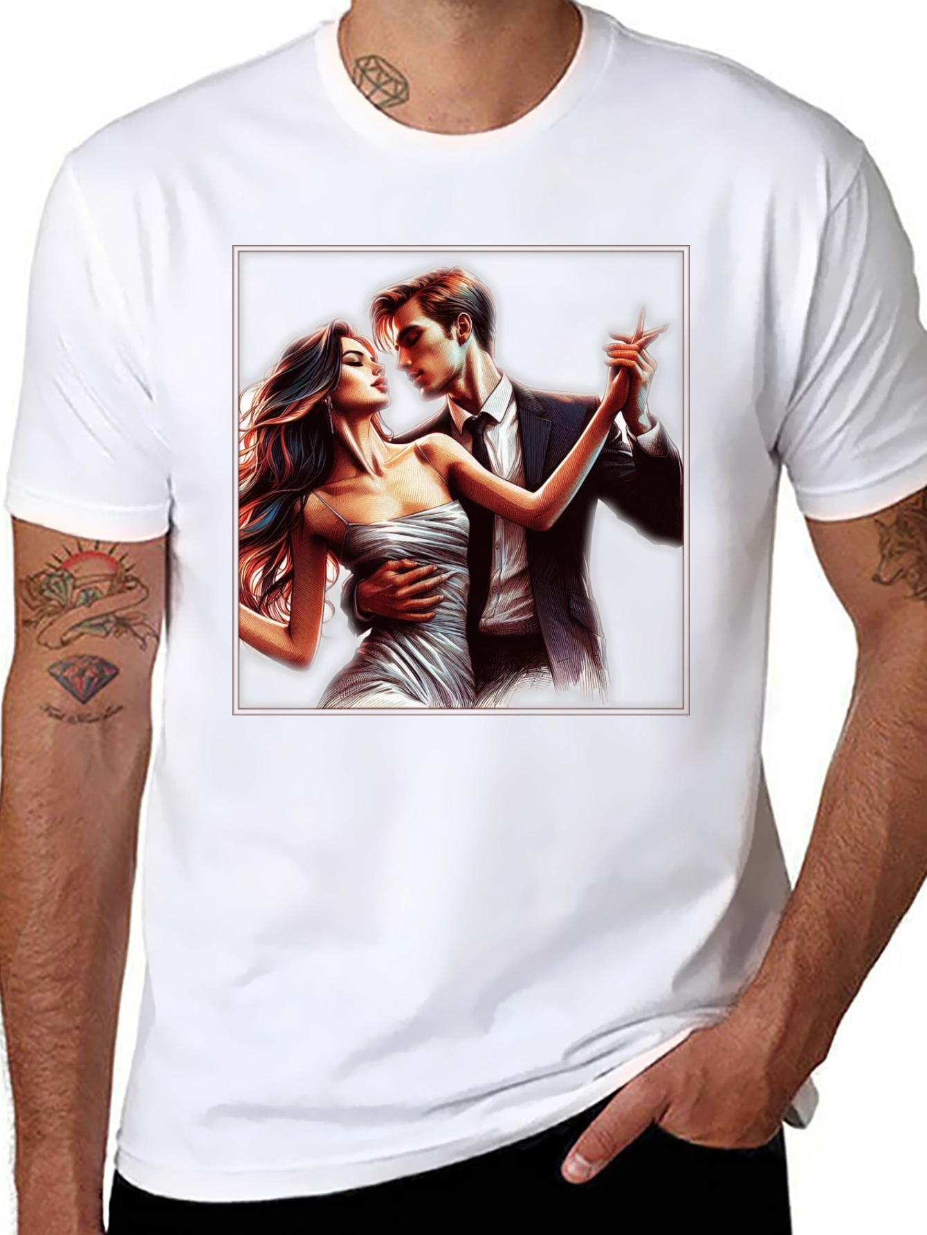 Tango Dance Graphic Tee - Stylish Black T-Shirt