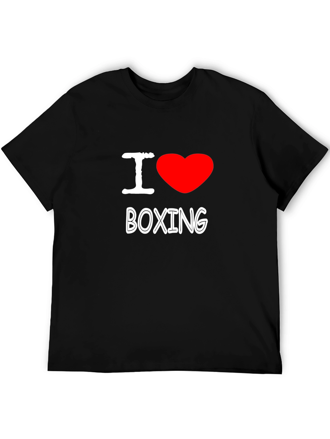 I Love Boxing Graphic T-Shirt - Black Cotton Tee