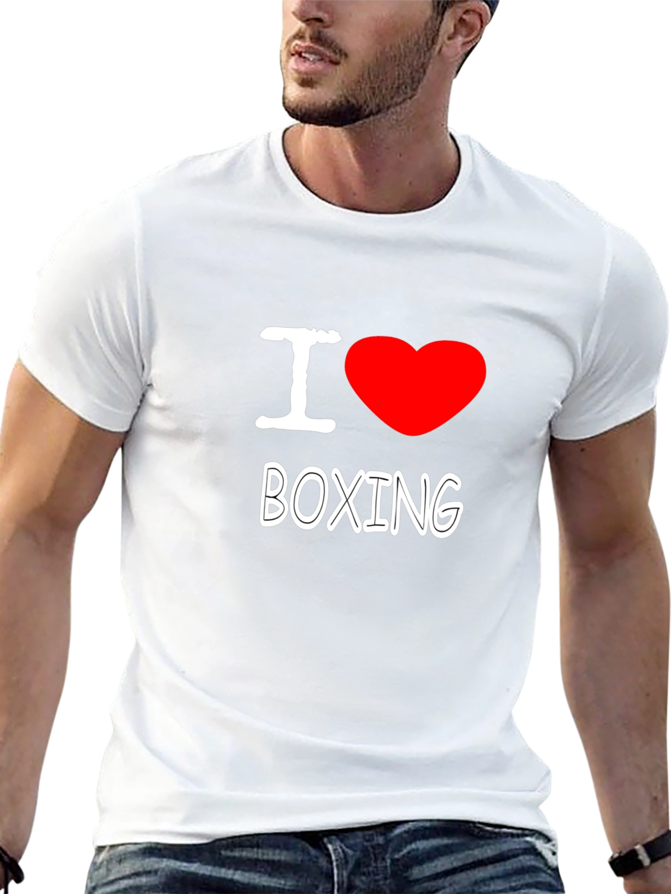 I Love Boxing Graphic T-Shirt - Black Cotton Tee