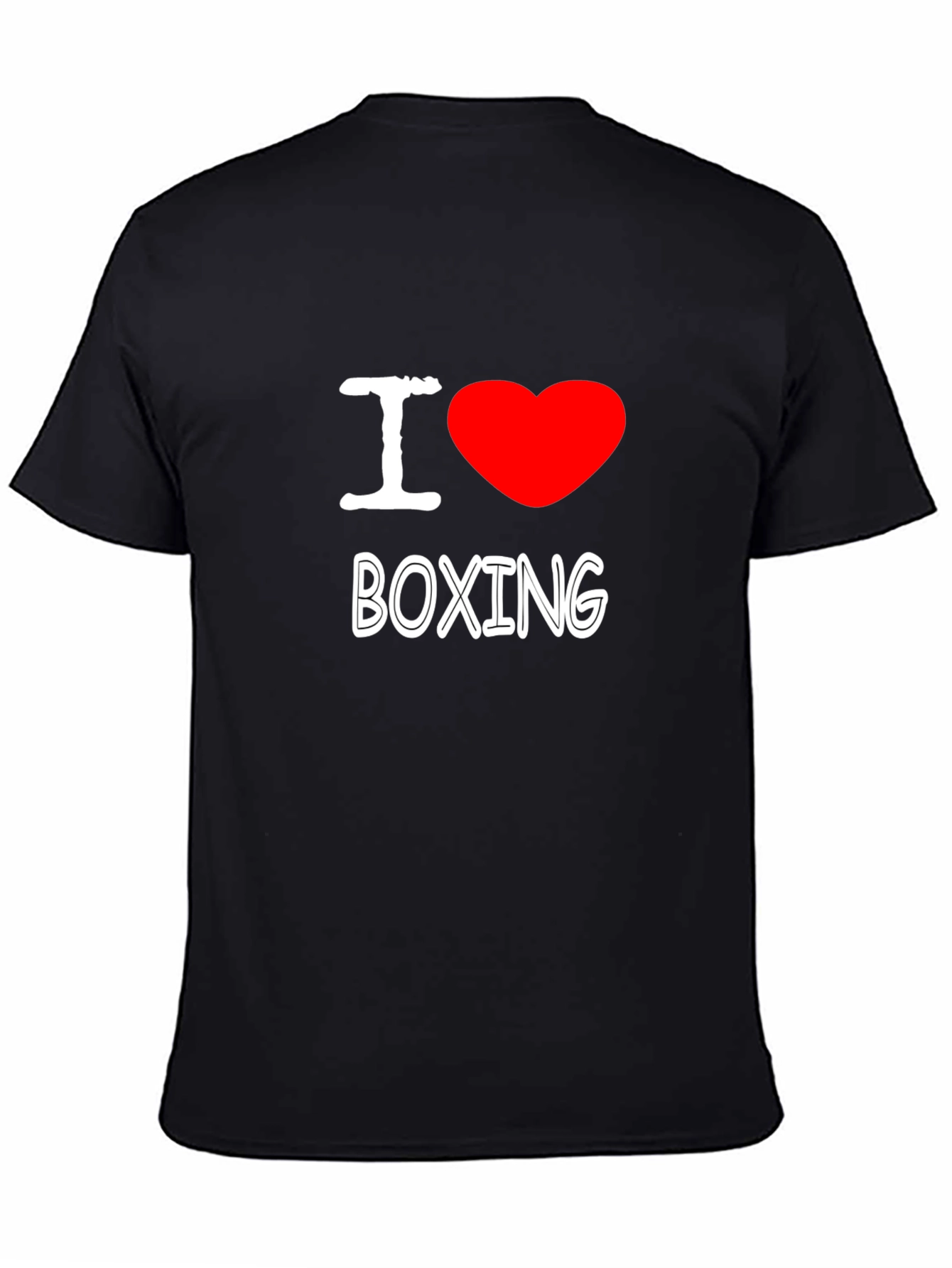 I Love Boxing Graphic T-Shirt - Black Cotton Tee