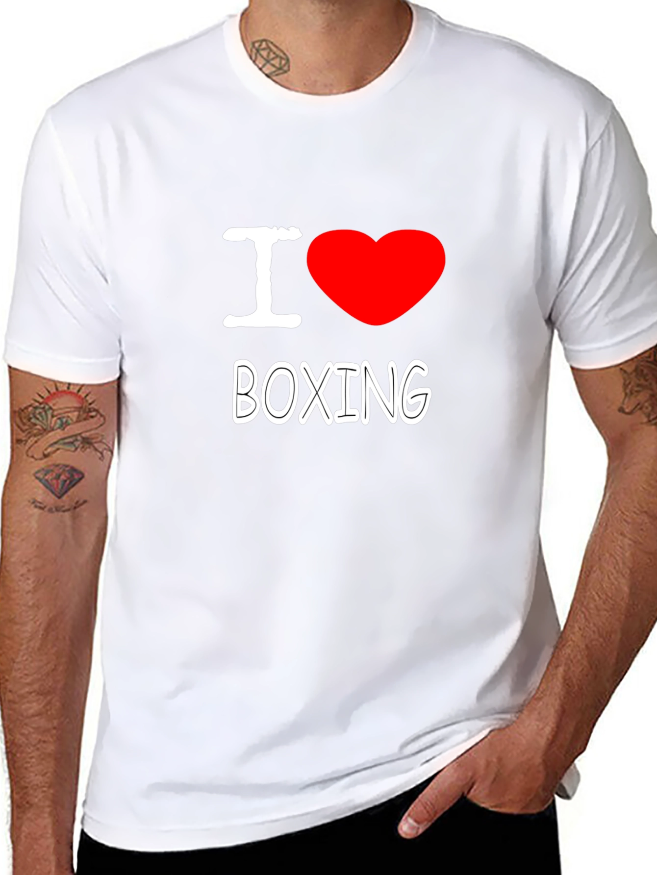 I Love Boxing Graphic T-Shirt - Black Cotton Tee