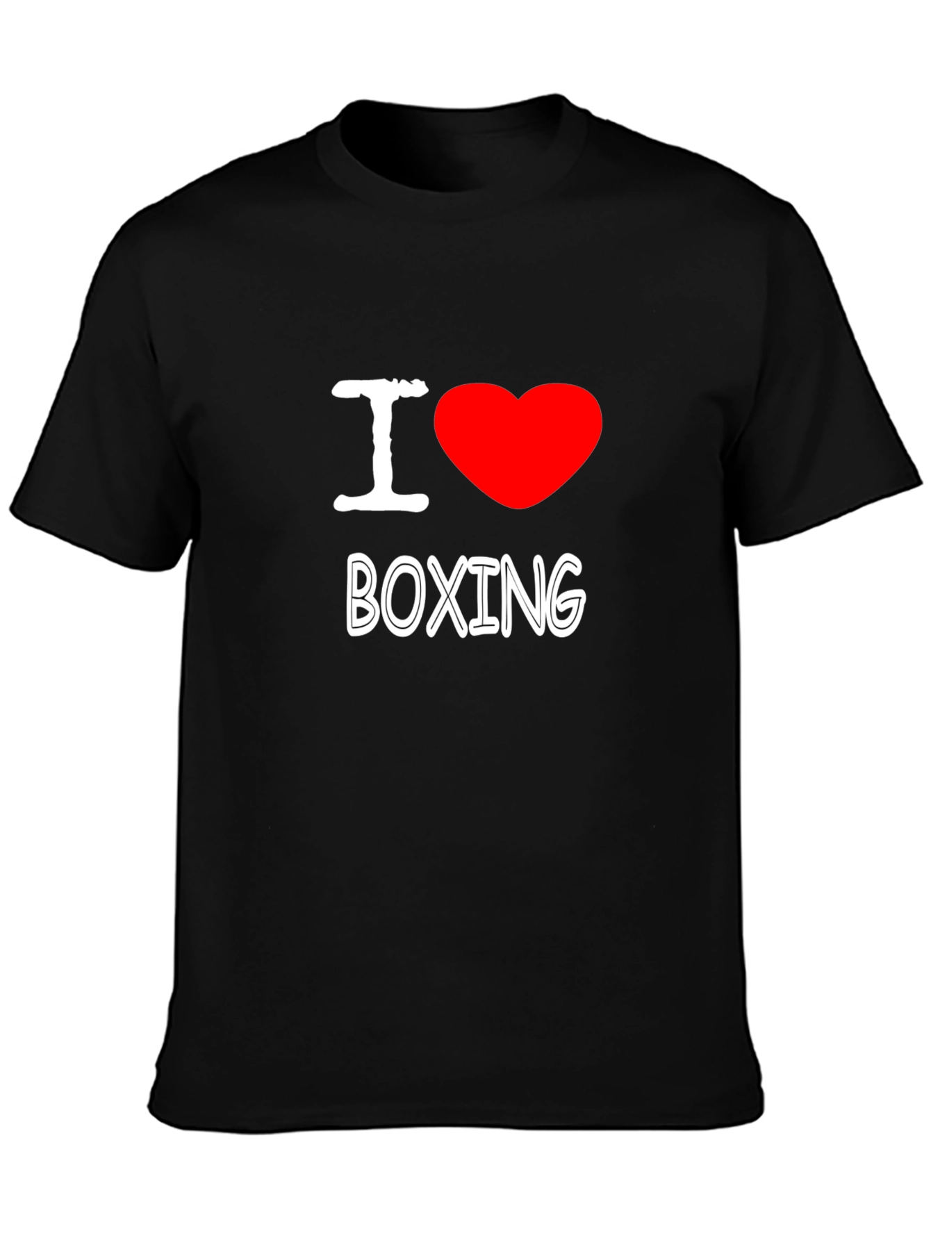 I Love Boxing Graphic T-Shirt - Black Cotton Tee