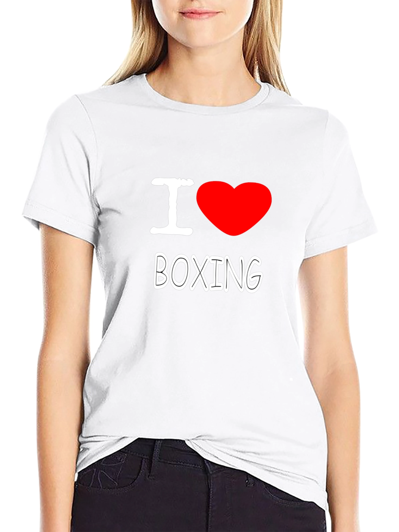 I Love Boxing Graphic T-Shirt - Black Cotton Tee