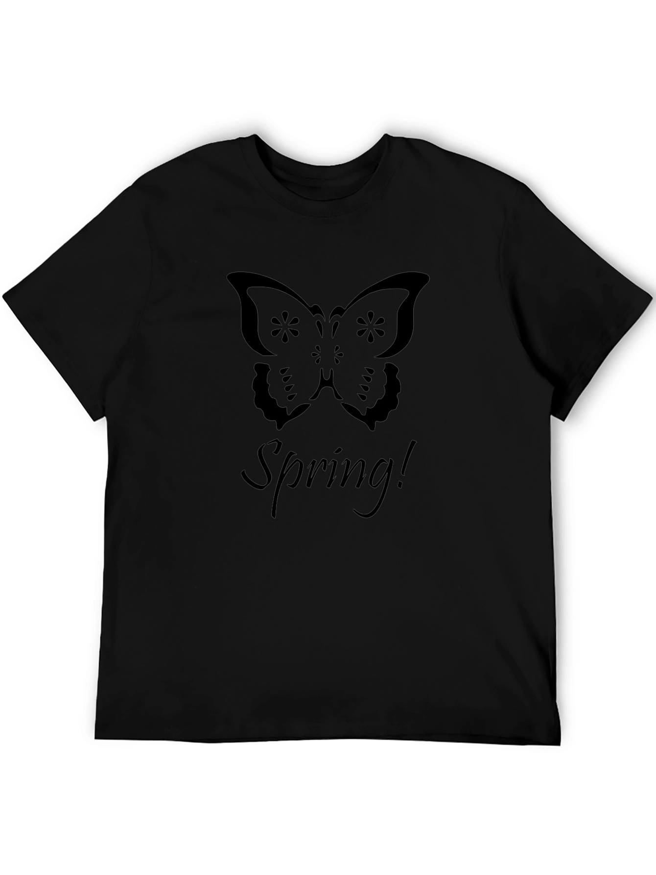 Butterfly Spring T-Shirt - Black Casual Tee