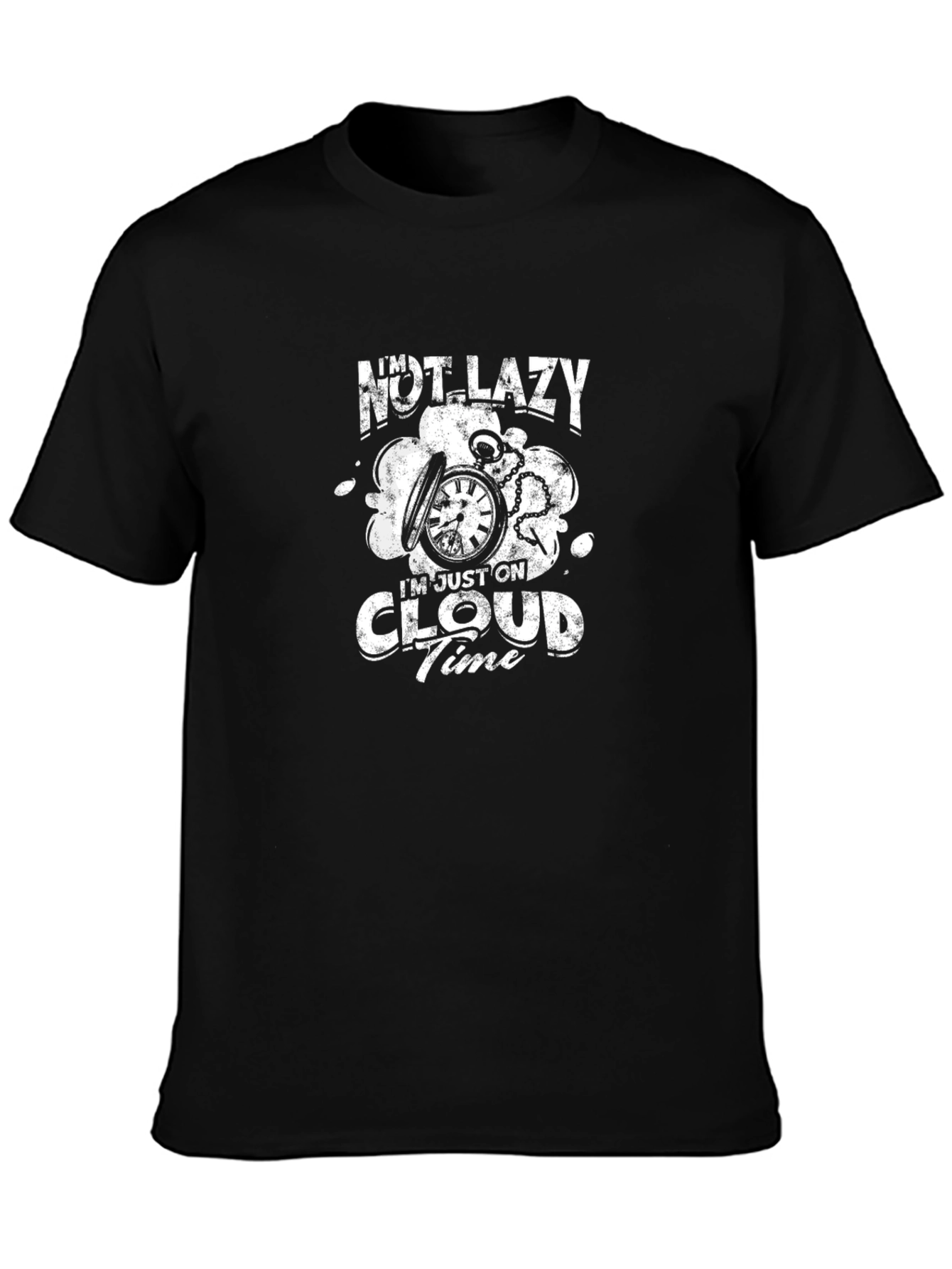 Im Not Lazy Im On Cloud Time Black T-Shirt