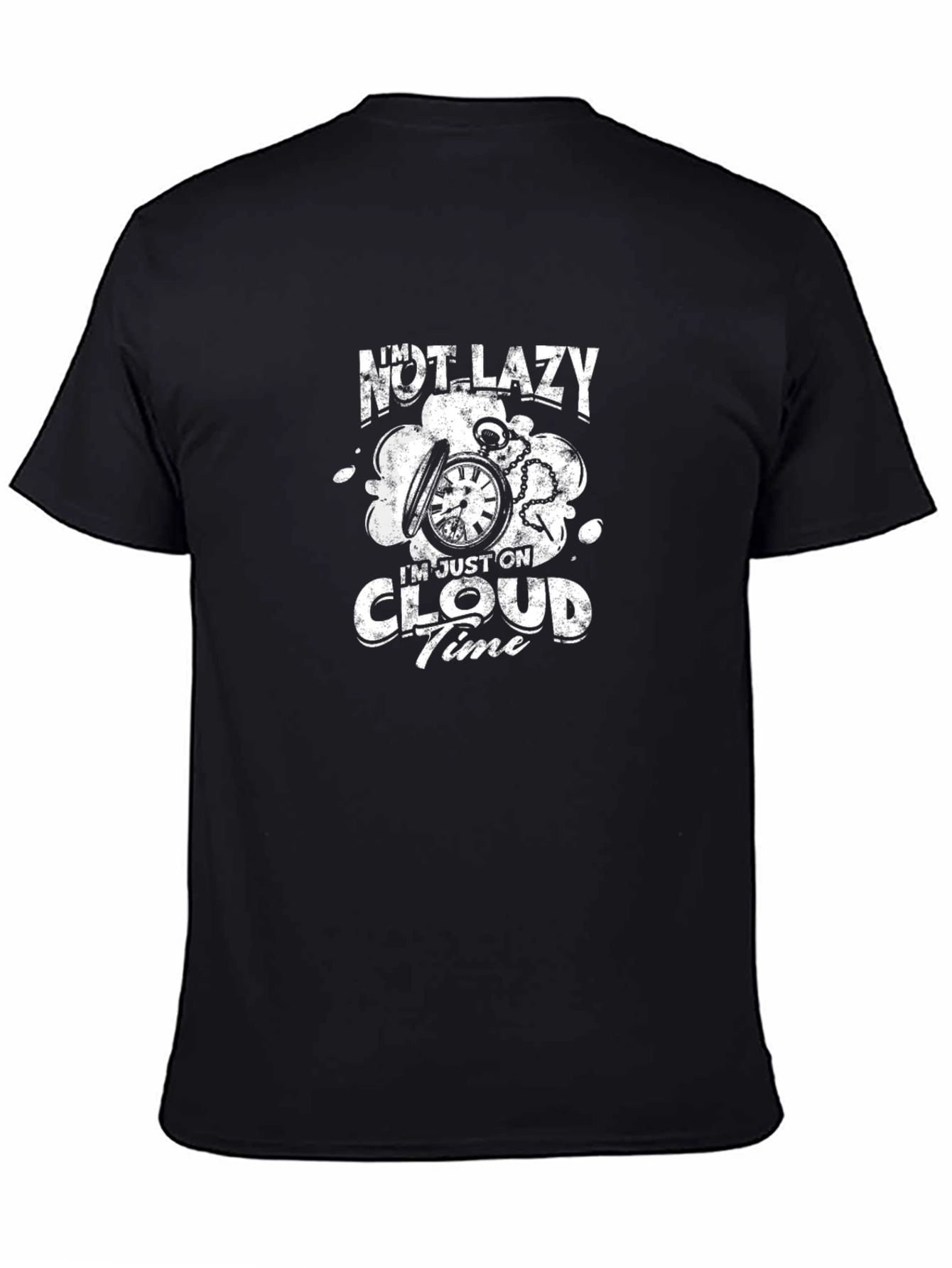 Im Not Lazy Im On Cloud Time Black T-Shirt