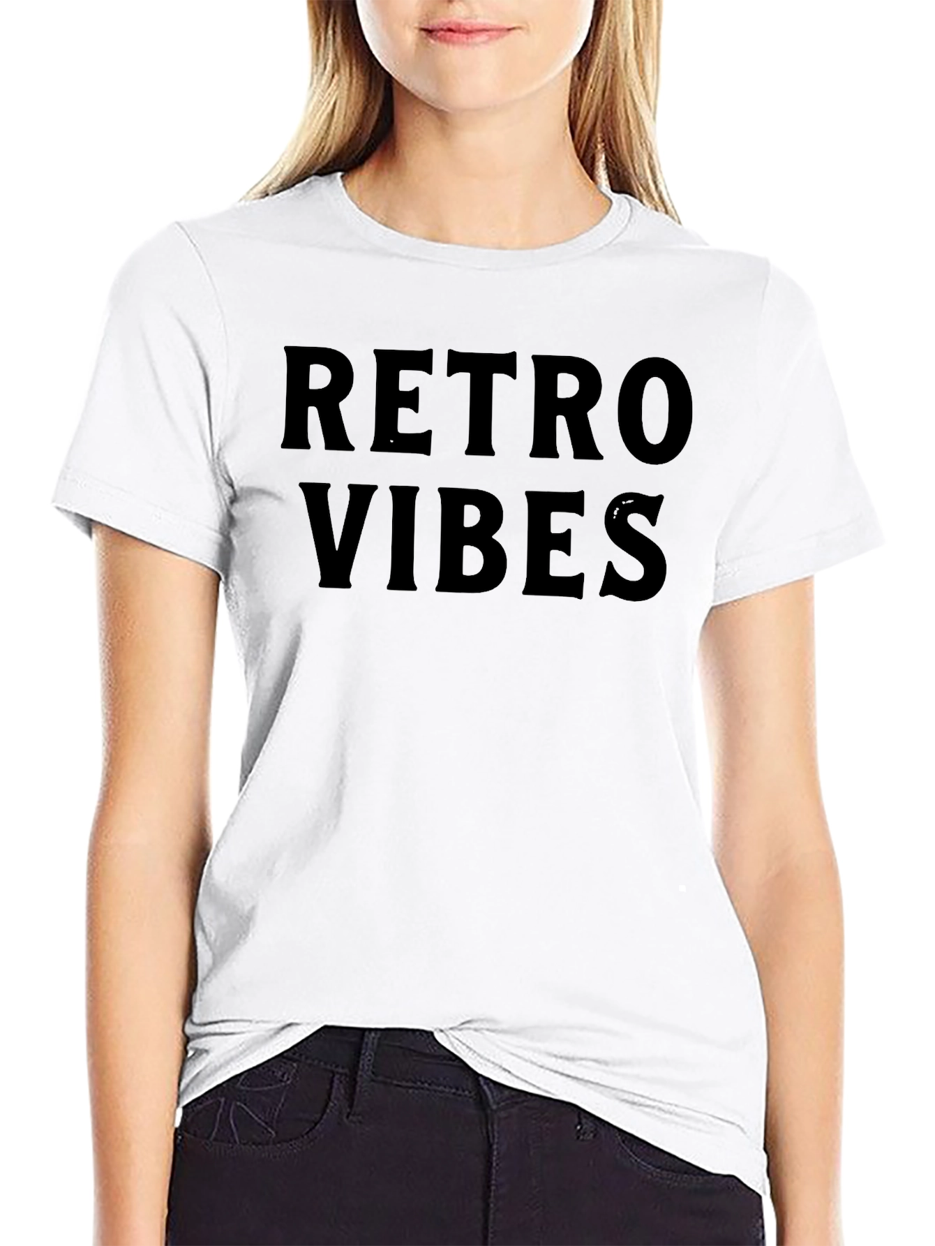 Retro Vibes Black Graphic Tee