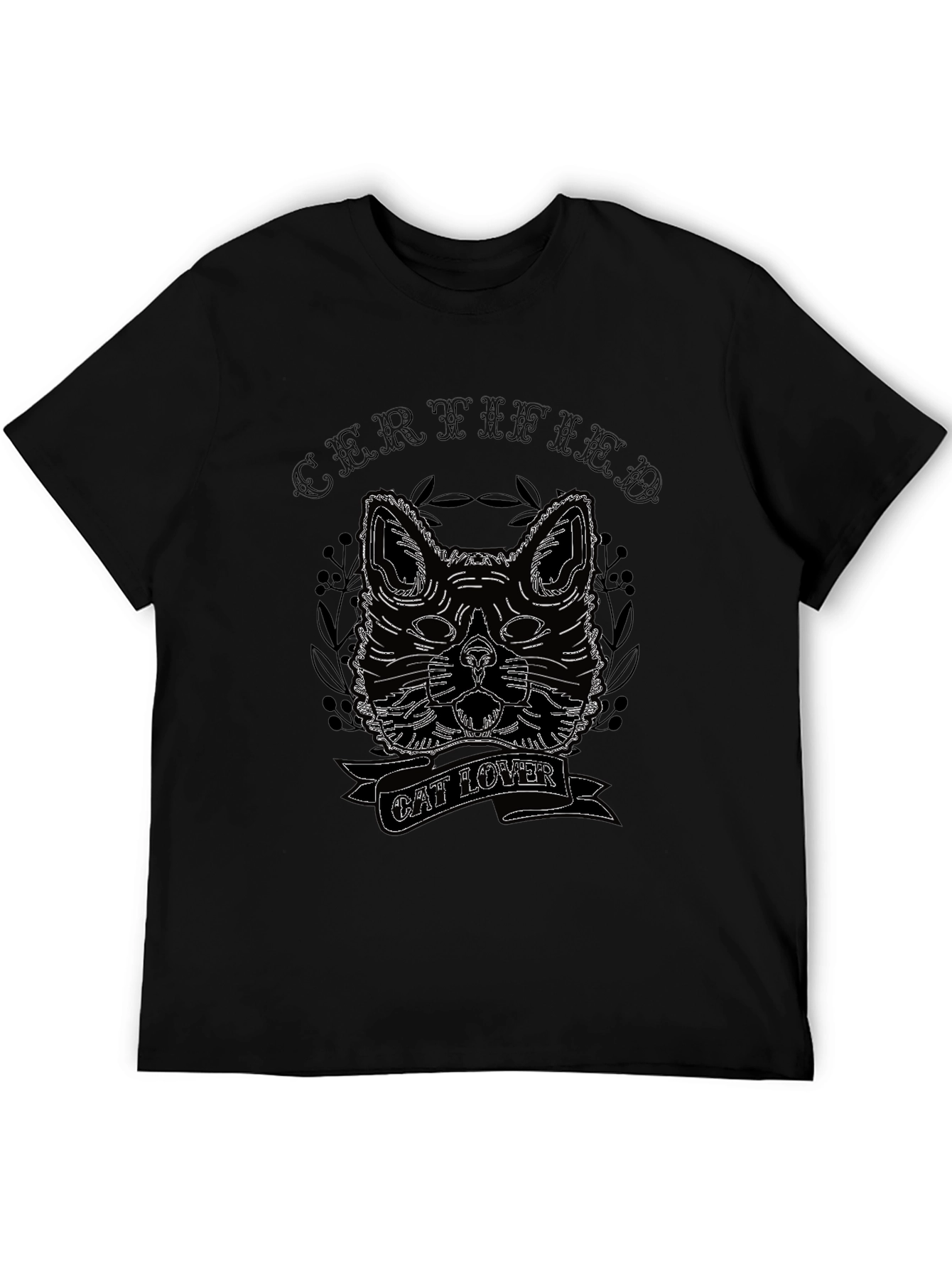 Certified Cat Lover Black T-Shirt
