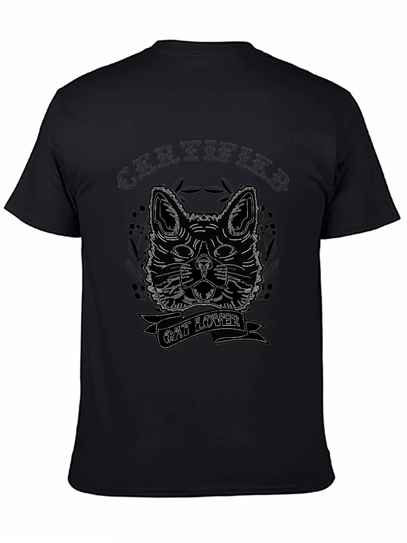 Certified Cat Lover Black T-Shirt