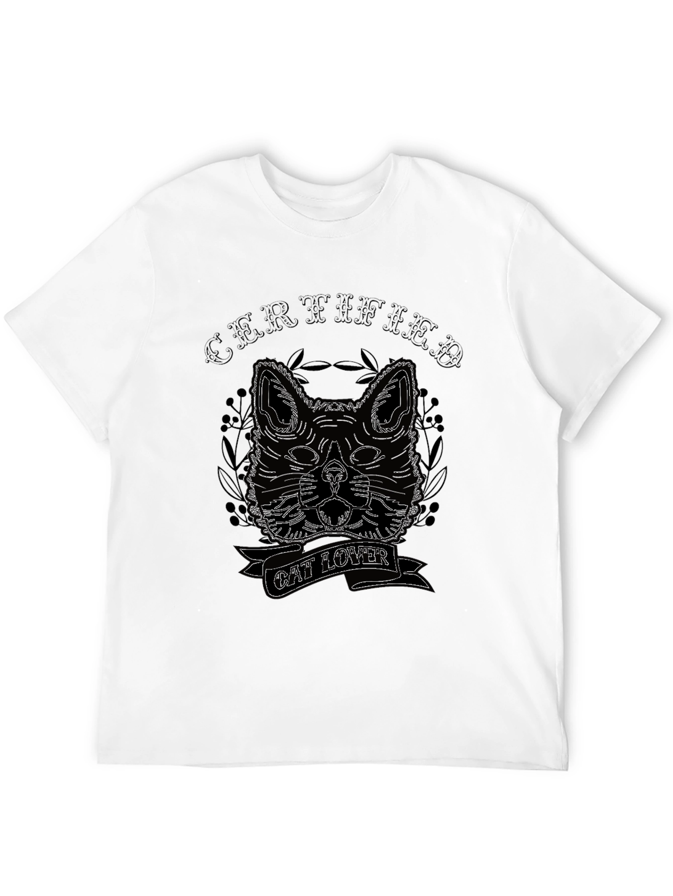 Certified Cat Lover Black T-Shirt
