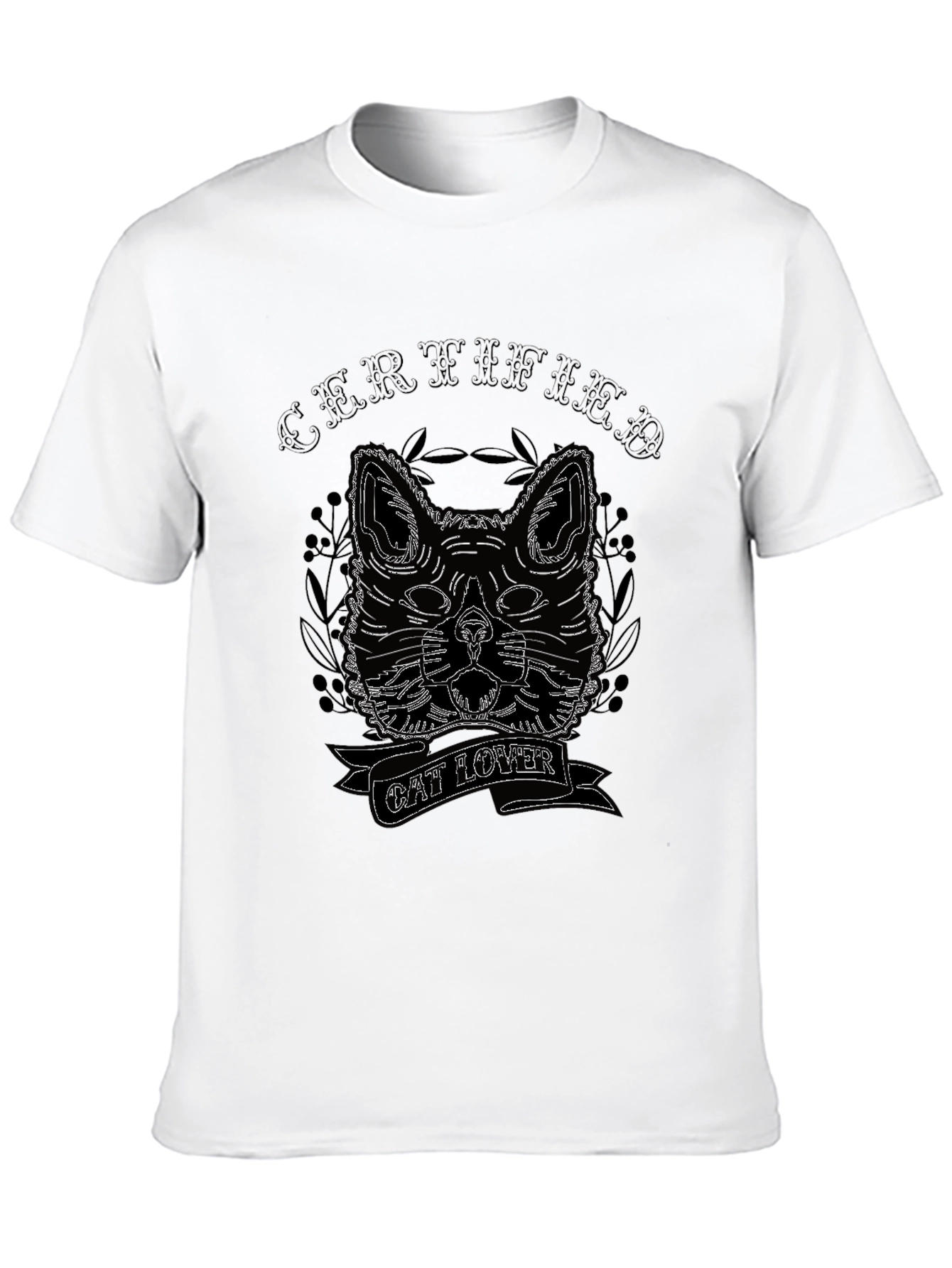 Certified Cat Lover Black T-Shirt