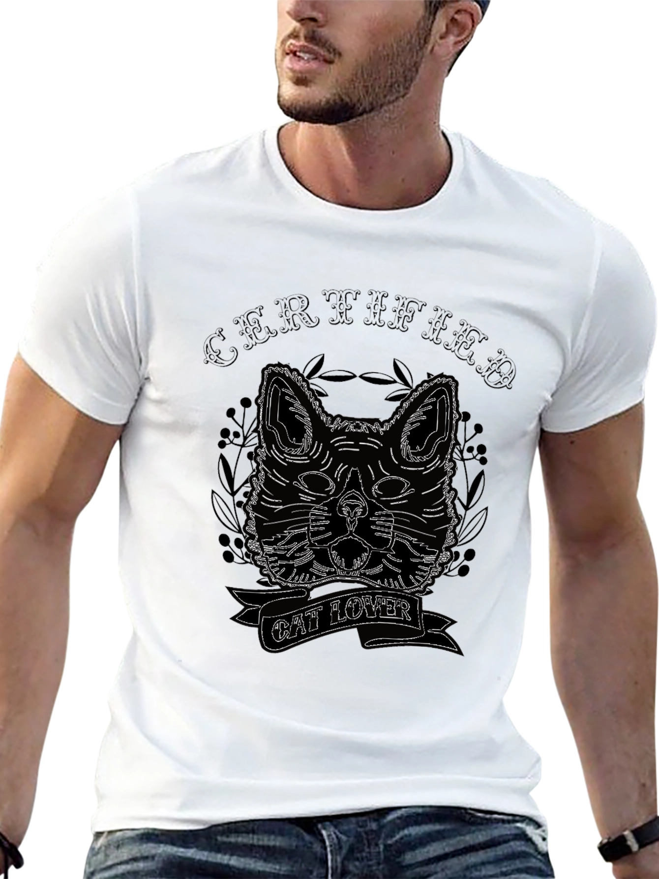 Certified Cat Lover Black T-Shirt