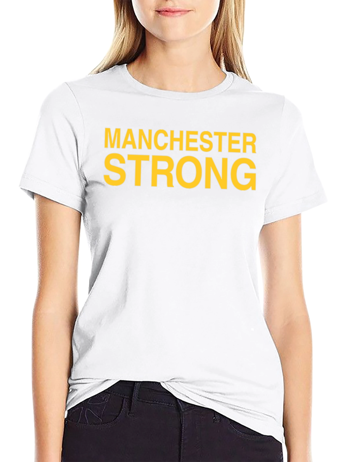 Manchester Strong Graphic Tee - Black Cotton T-Shirt