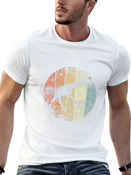 Retro Giraffe Graphic Tee - Black