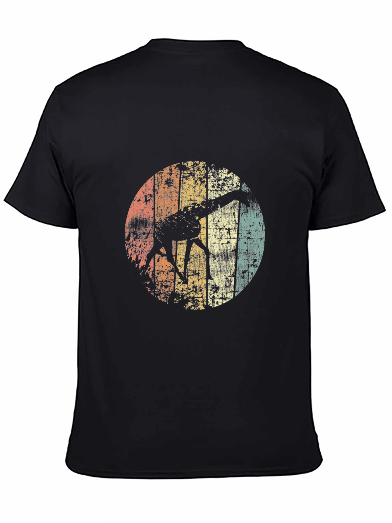 Retro Giraffe Graphic Tee - Black