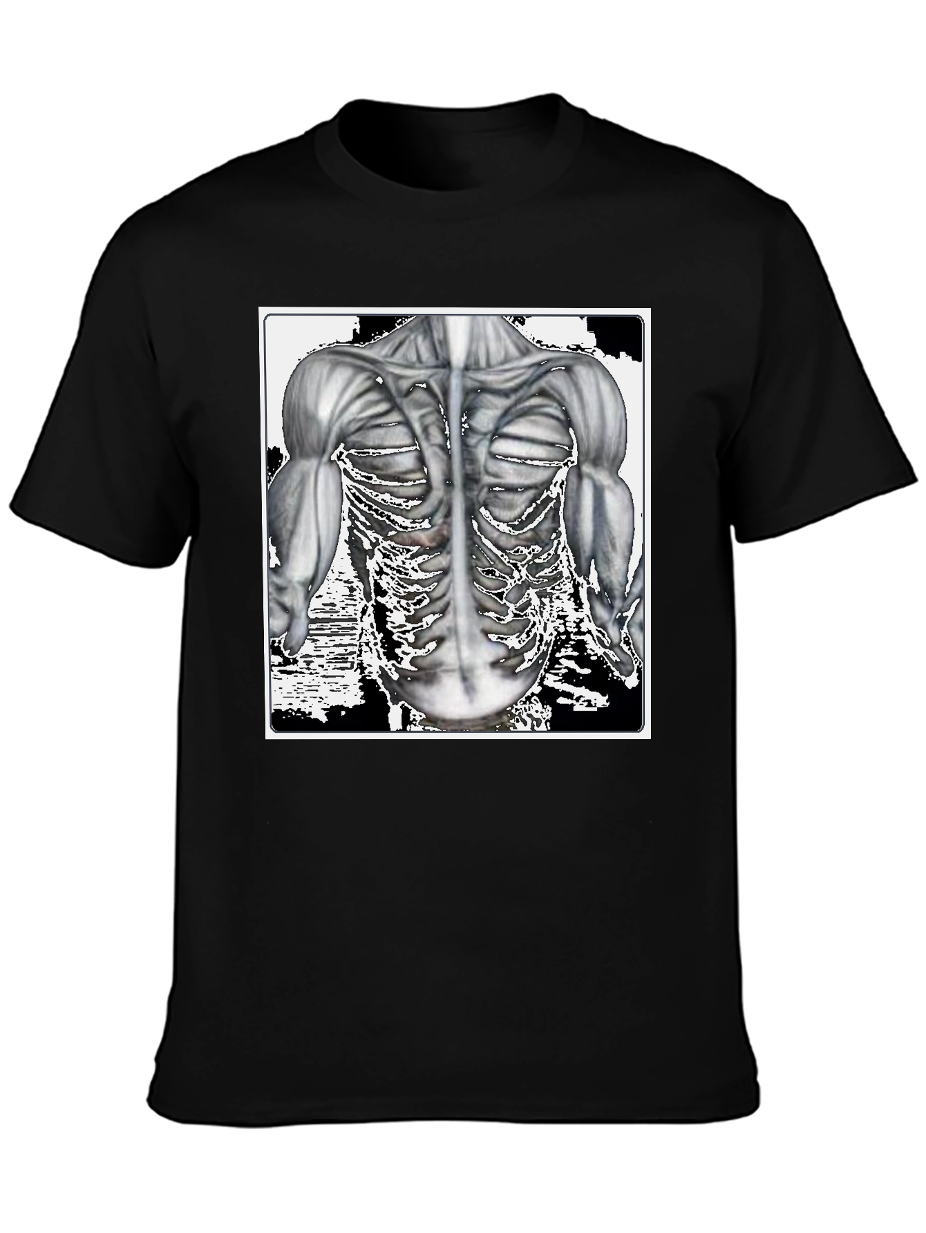 Anatomy Black T-Shirt: Muscle & Bone Design
