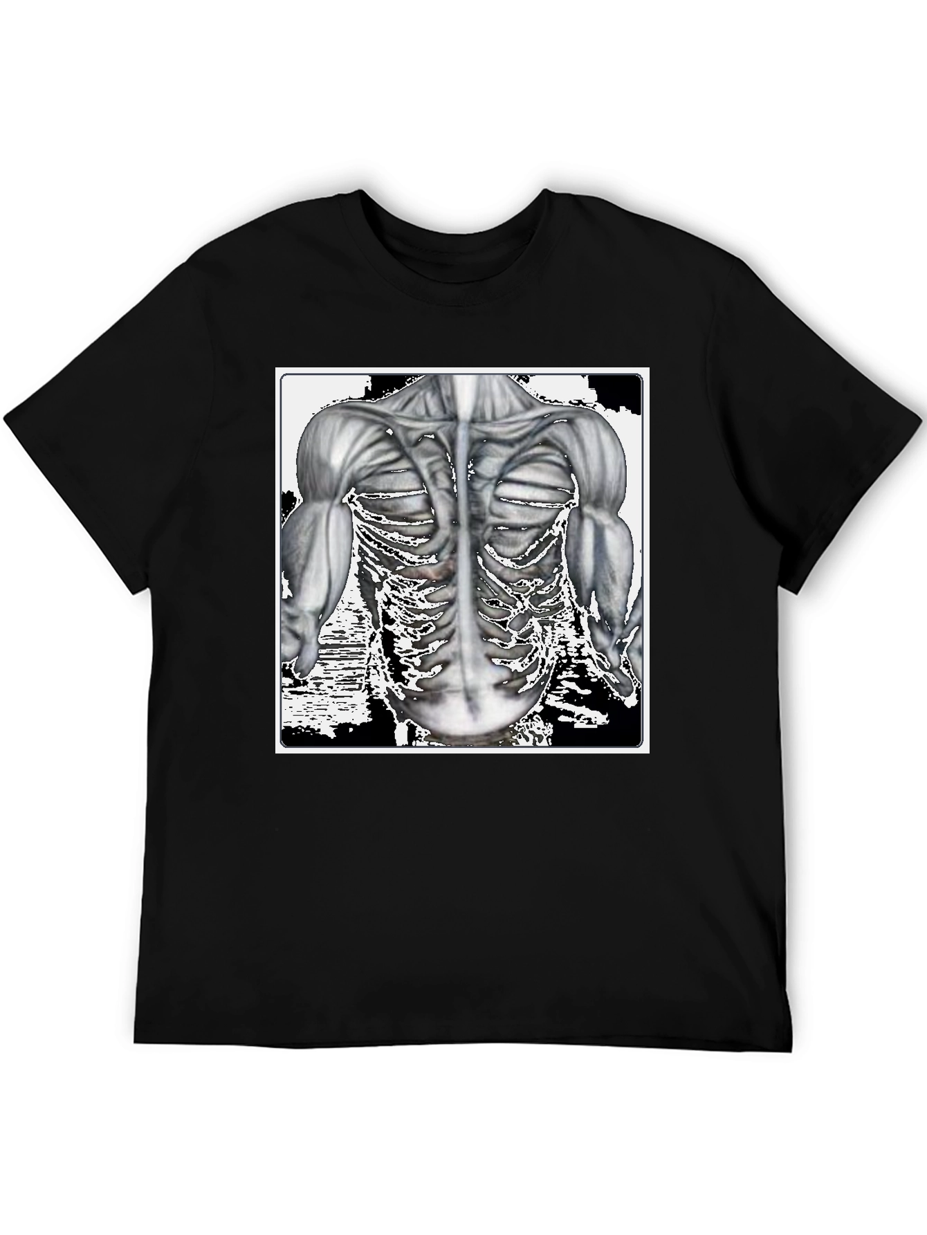 Anatomy Black T-Shirt: Muscle & Bone Design