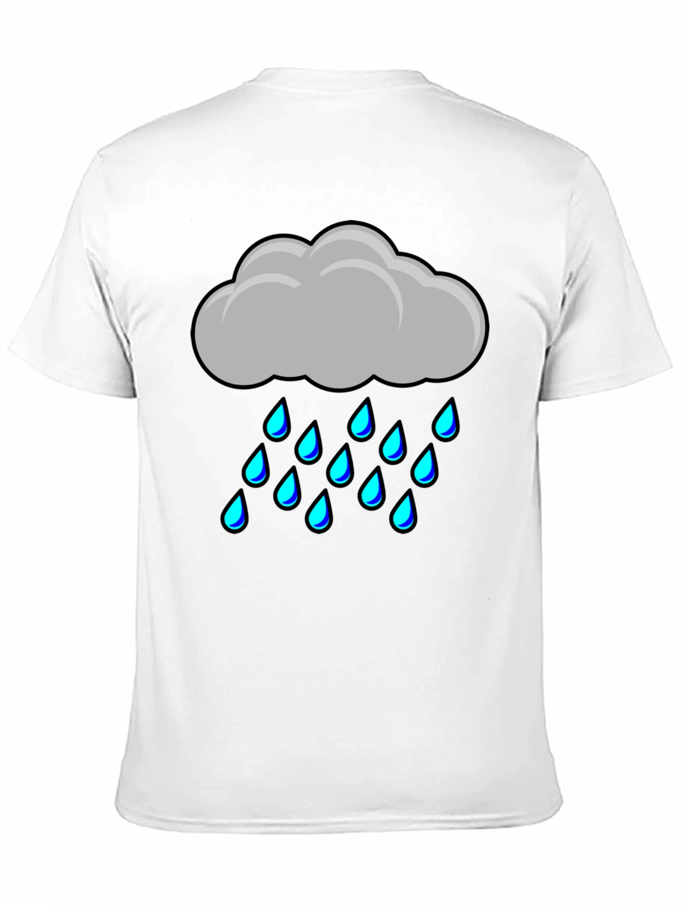Rain Cloud Graphic Tee - Soft Black Cotton Shirt