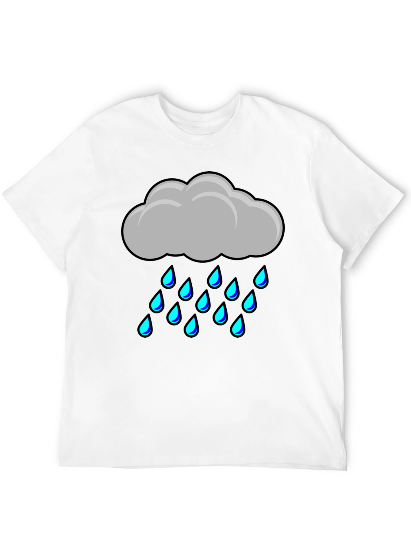 Rain Cloud Graphic Tee - Soft Black Cotton Shirt