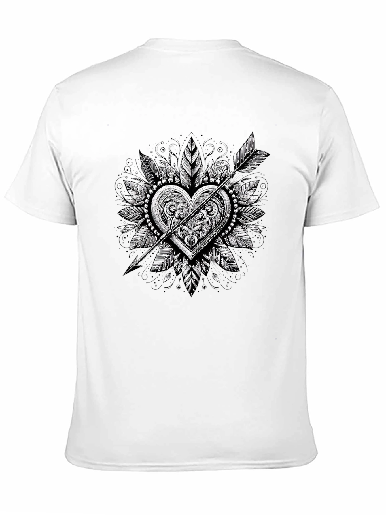 Arrow Heart Graphic Tee - Stylish Black T-Shirt