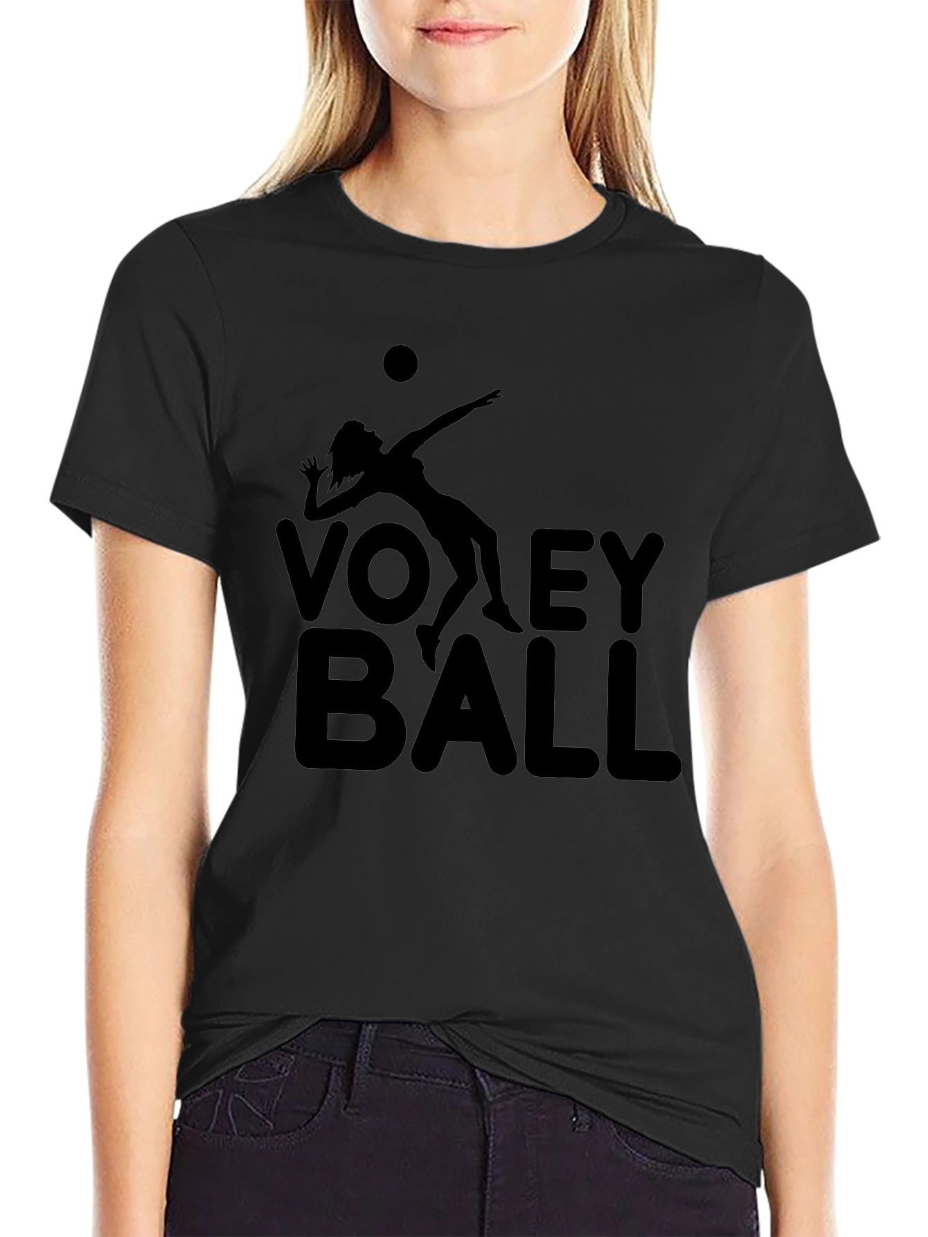 Volleyball Graphic Tee - Black