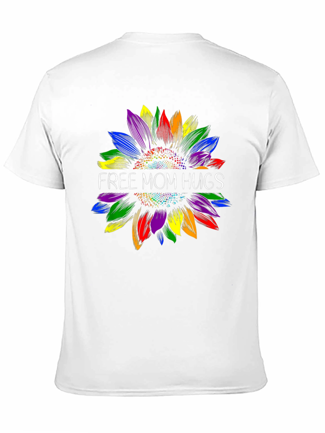Free Mom Hugs Rainbow Sunflower Graphic Tee