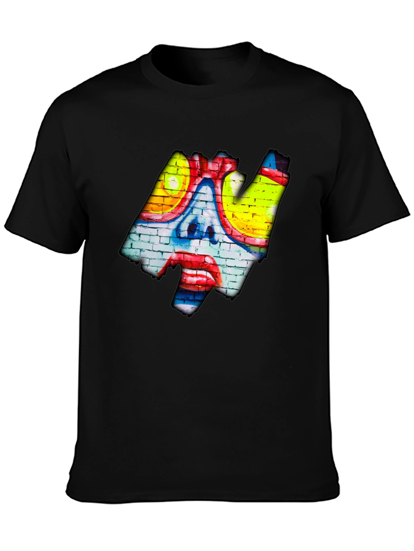 Graffiti Art Tee - Brick Wall Clown Design