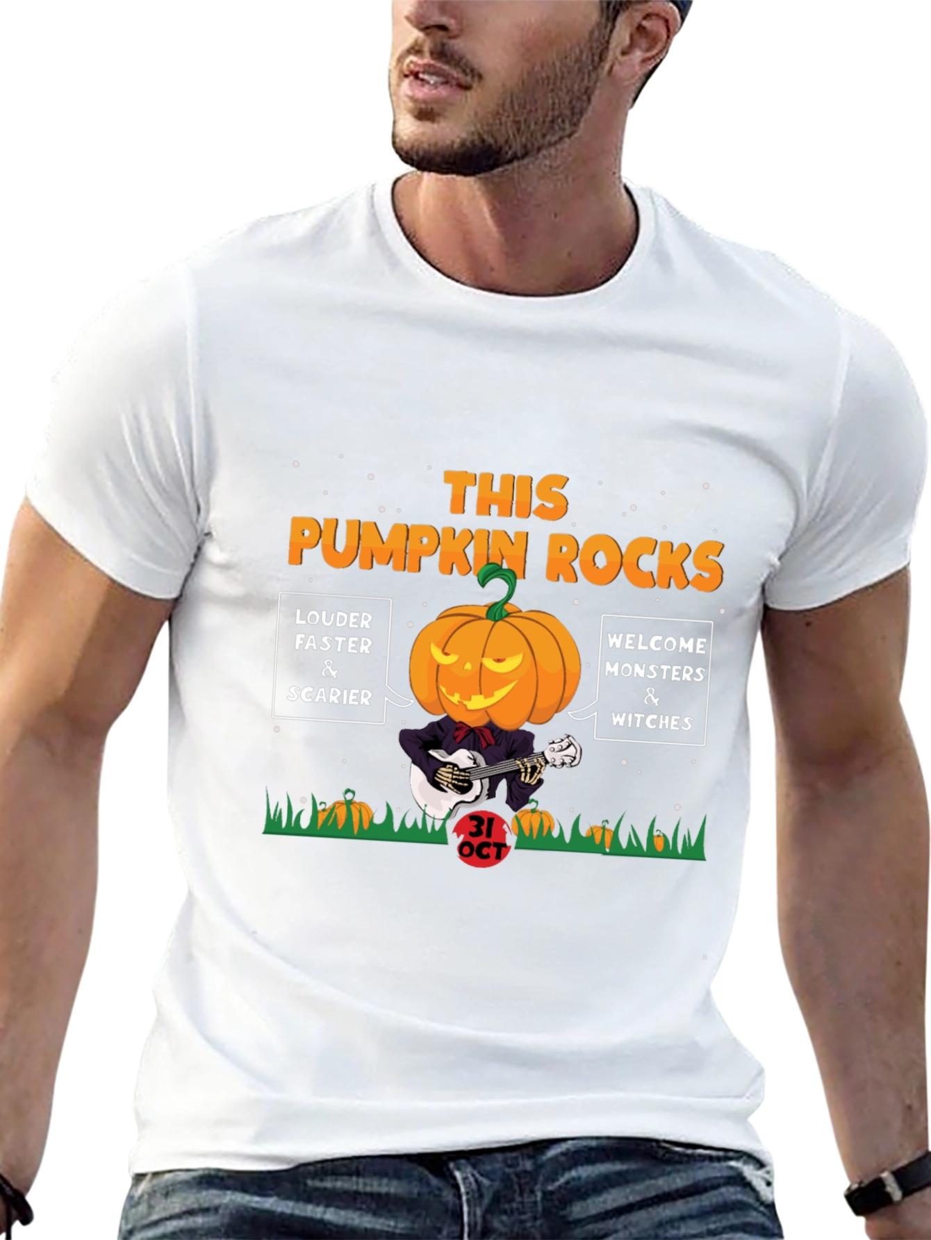 Halloween Pumpkin Rocks Graphic Tee