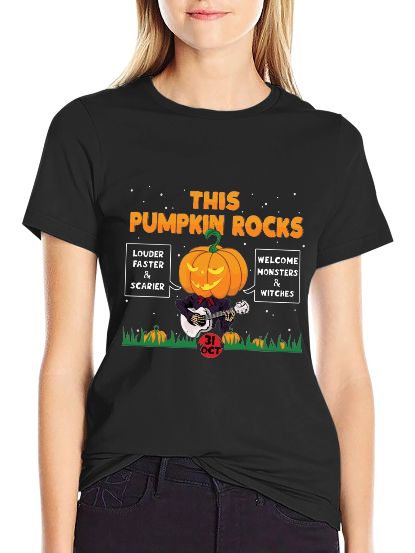 Halloween Pumpkin Rocks Graphic Tee