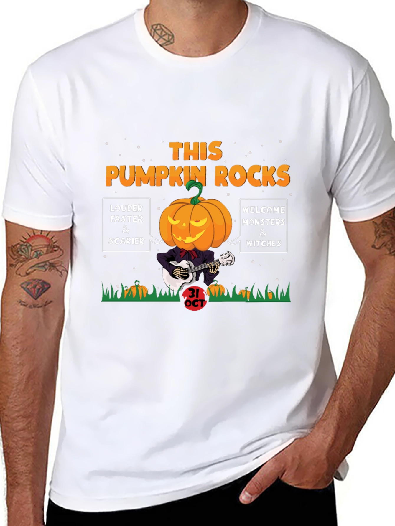 Halloween Pumpkin Rocks Graphic Tee