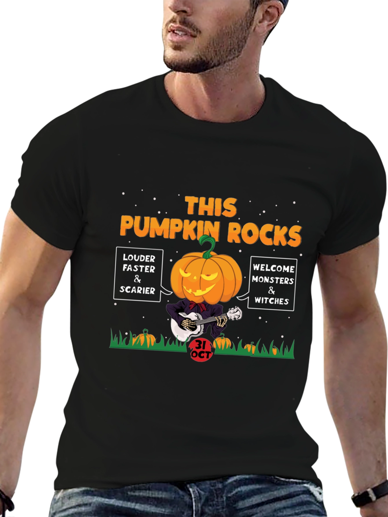 Halloween Pumpkin Rocks Graphic Tee