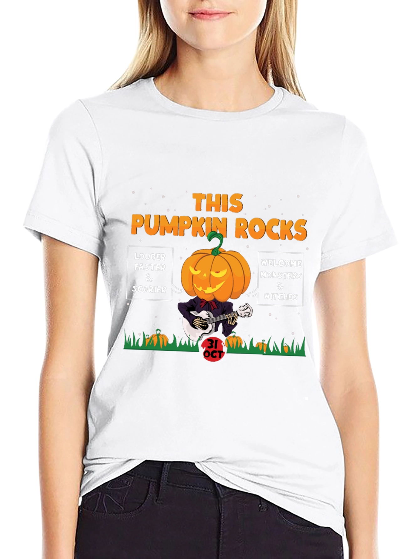 Halloween Pumpkin Rocks Graphic Tee