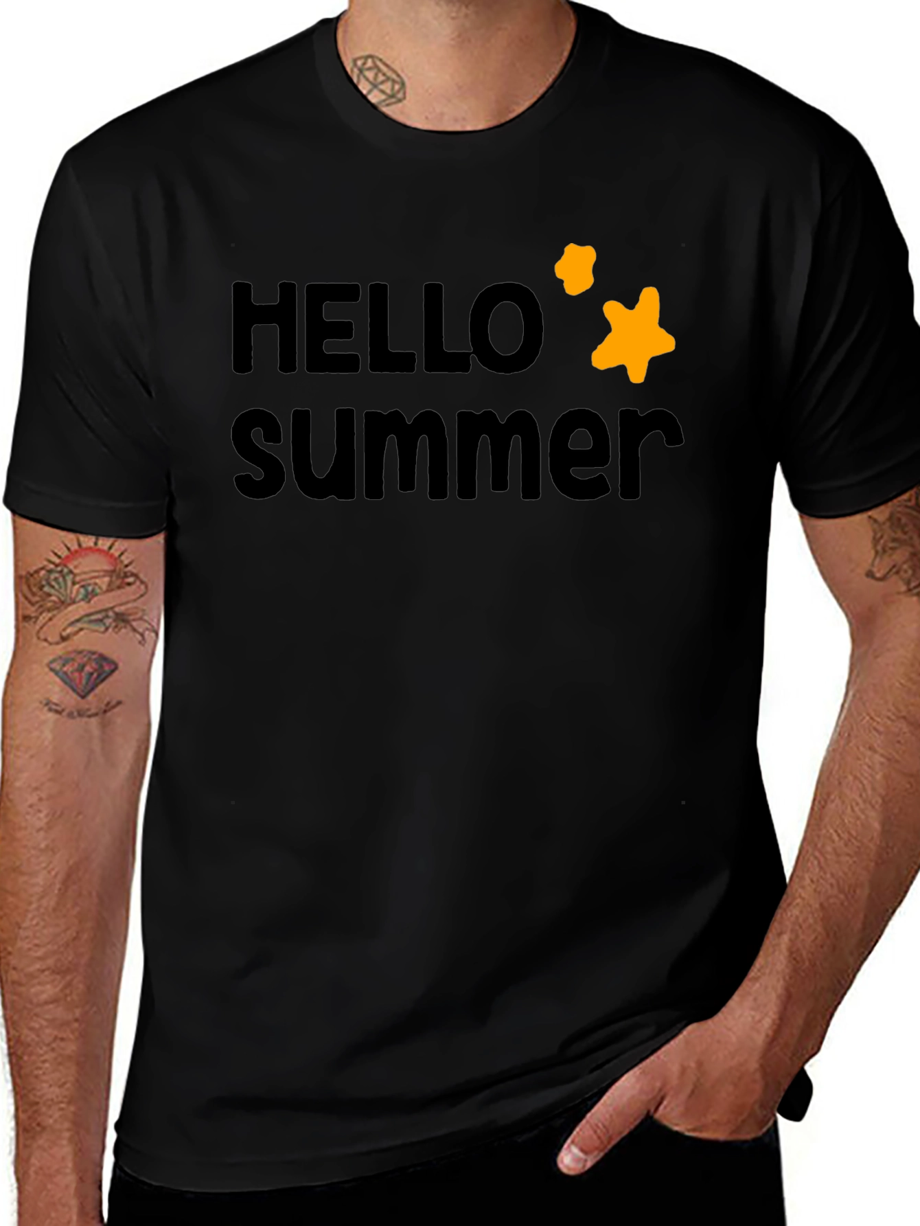 Hello Summer Black T-Shirt