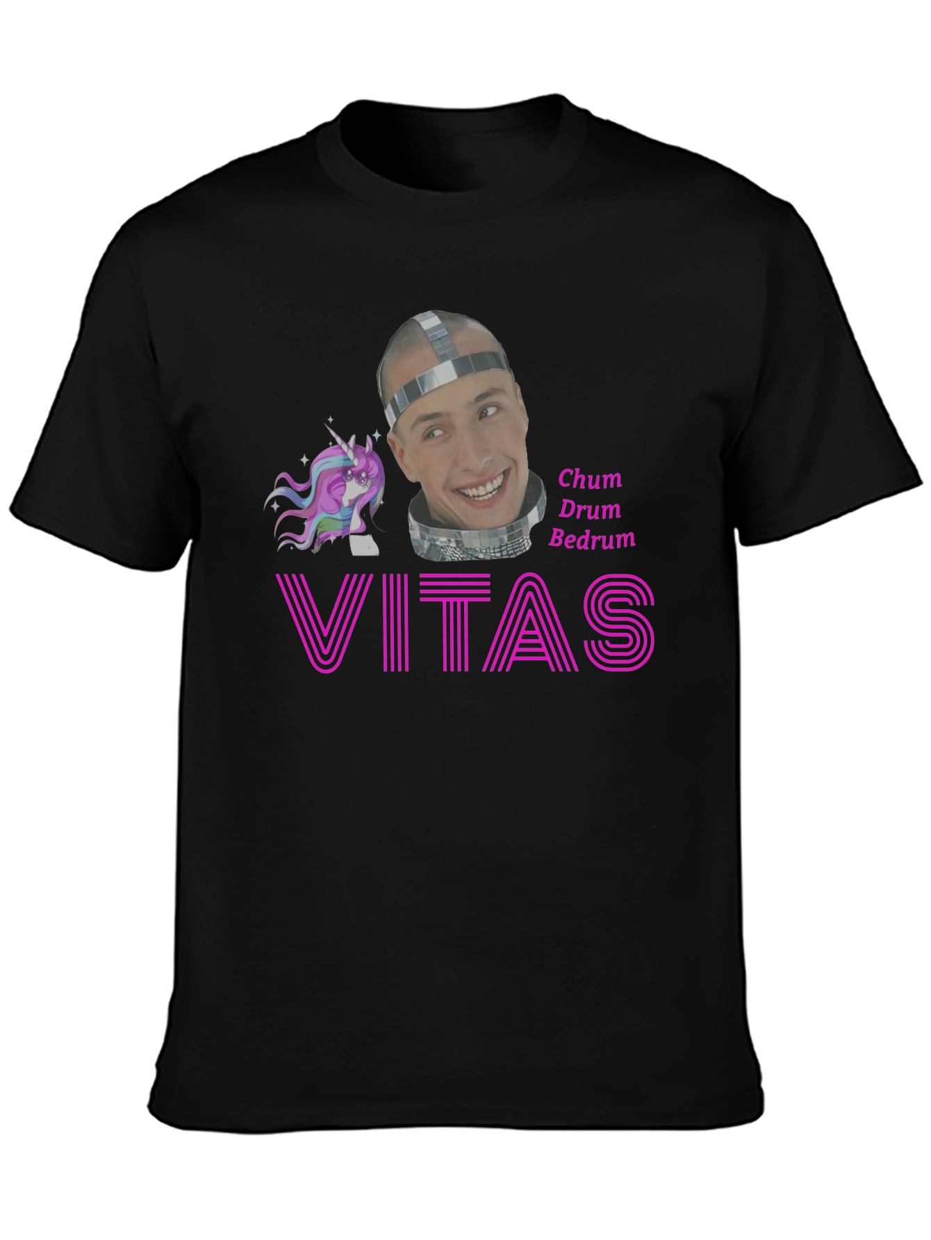 Vitas Chum Drum Bedrum T-Shirt Black Cotton Graphic Tee