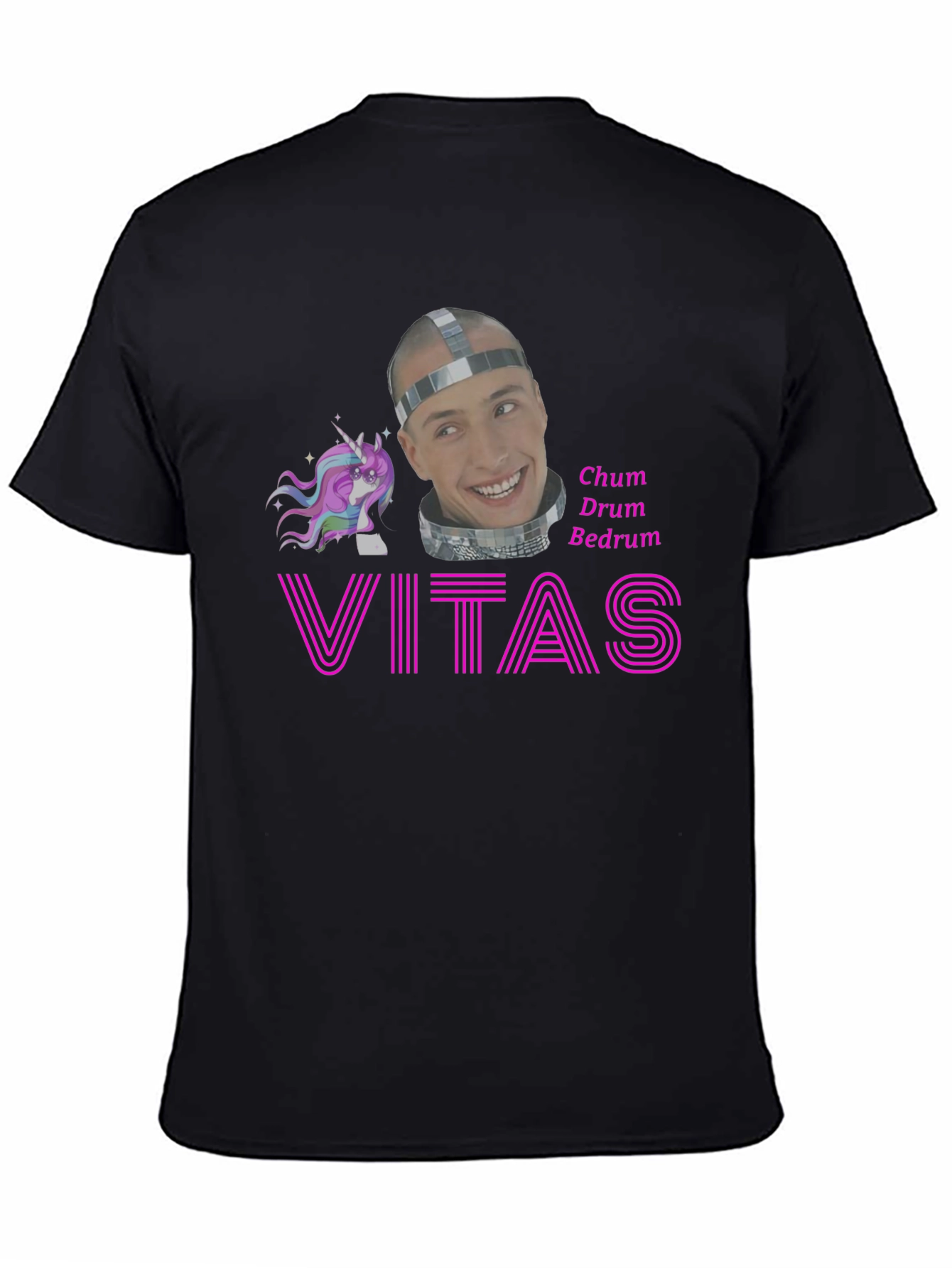 Vitas Chum Drum Bedrum T-Shirt Black Cotton Graphic Tee